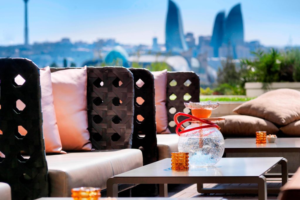 JW Marriott Absheron Baku Hotel - Baku, Azerbaijan - Fireworks Urban Kitchen Outdoor Terrace Seating