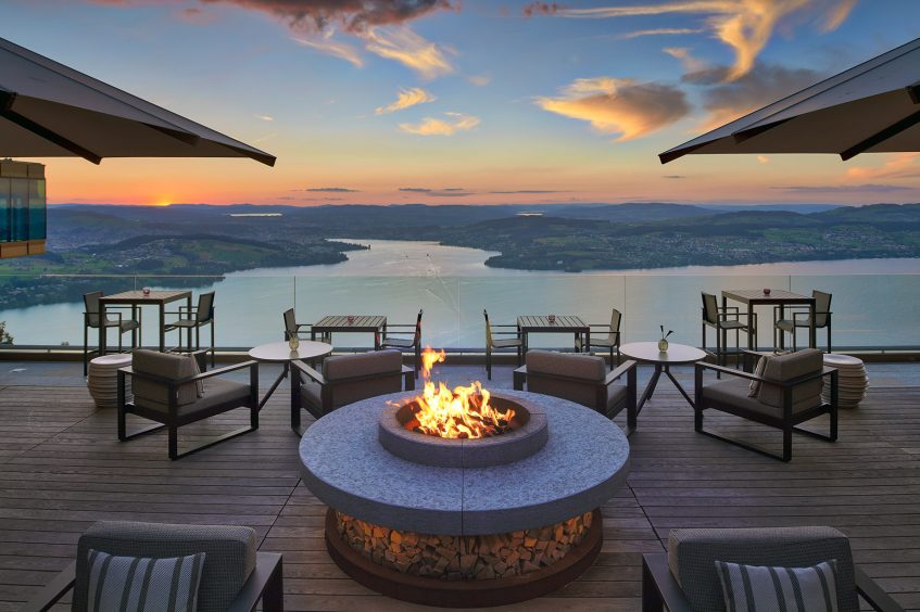 Burgenstock Hotel & Alpine Spa - Obburgen, Switzerland - Spices Kitchen & Terrace Restaurant Sunset Terrace View