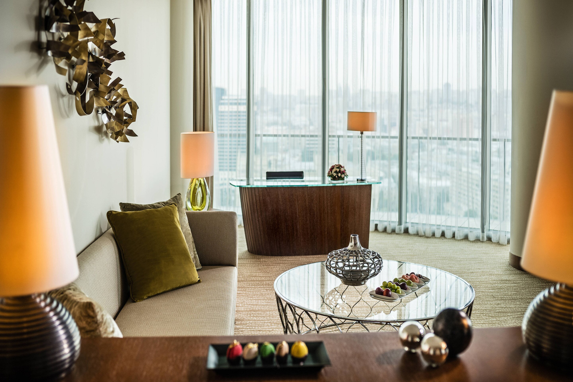 JW Marriott Absheron Baku Hotel – Baku, Azerbaijan – Suite Living Area with Desk