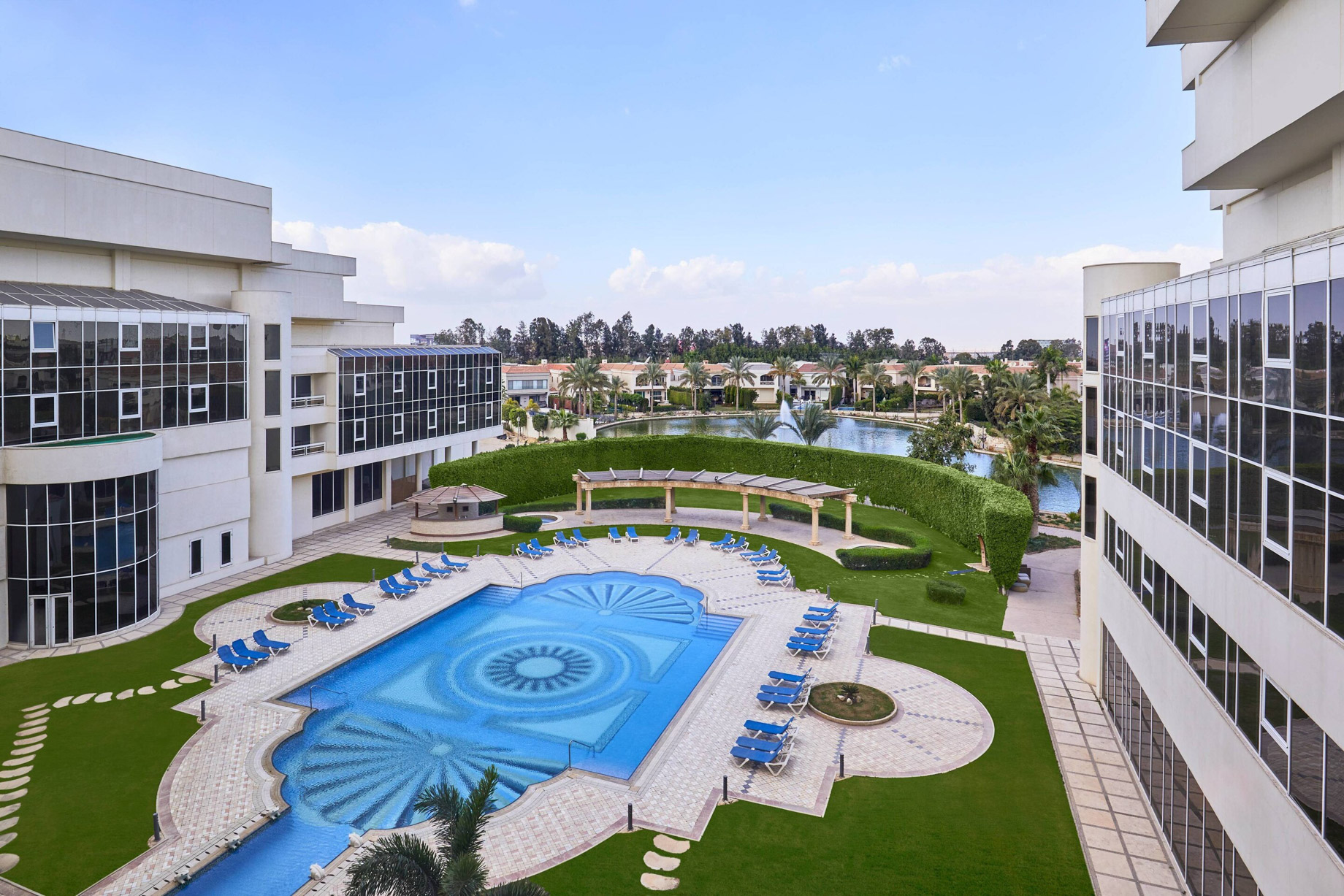 JW Marriott Hotel Cairo - Cairo, Egypt - Guest Room Health Center Pool View