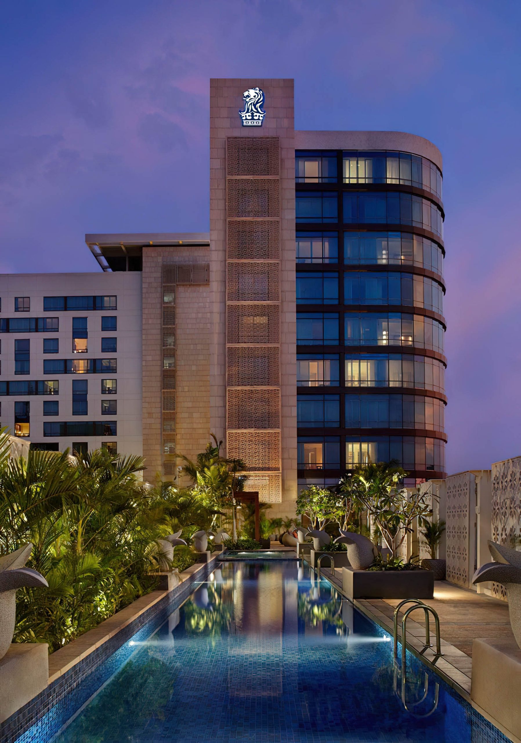The Ritz-Carlton, Bangalore Hotel – Bangalore, Karnataka, India – Exterior Pool Twilight View