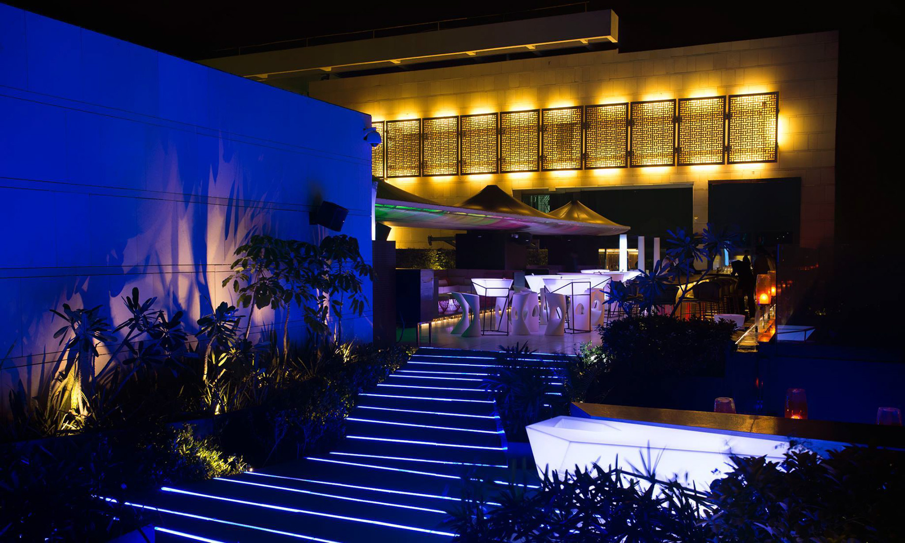 The Ritz-Carlton, Bangalore Hotel - Bangalore, Karnataka, India - Bang Rooftop Bar Night