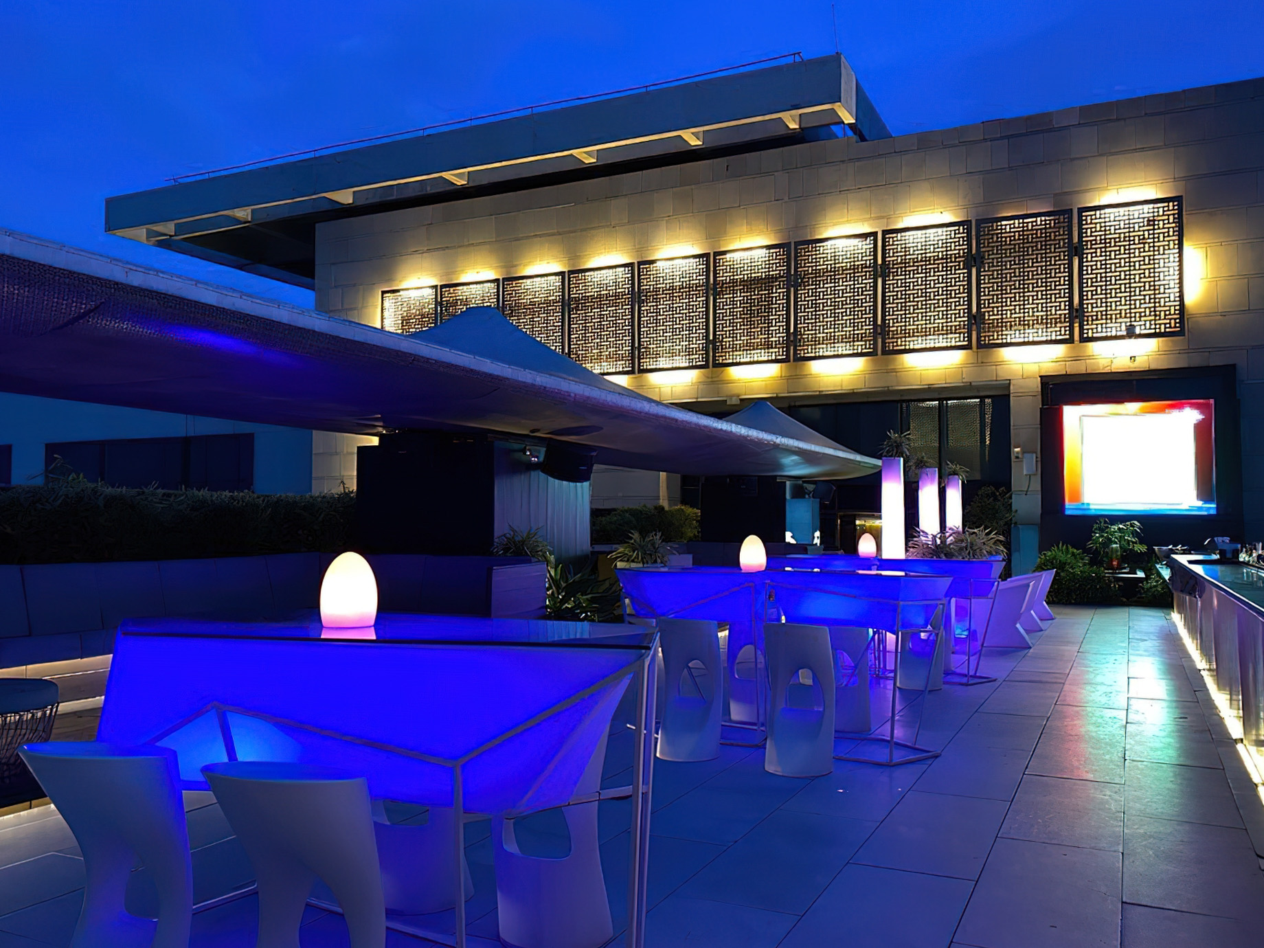 The Ritz-Carlton, Bangalore Hotel - Bangalore, Karnataka, India - Bang Rooftop Bar Night