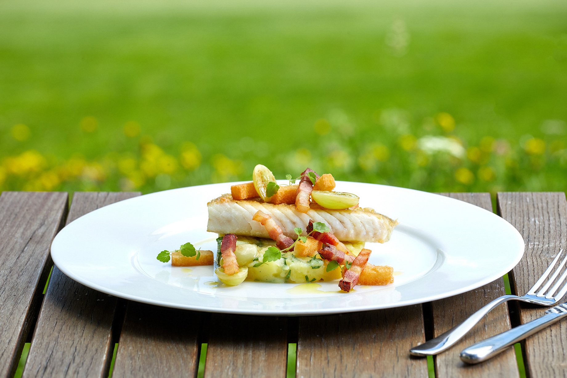 Burgenstock Hotel & Alpine Spa – Obburgen, Switzerland – Osteria Alpina Terazza Restaurant Pike Perch Filet