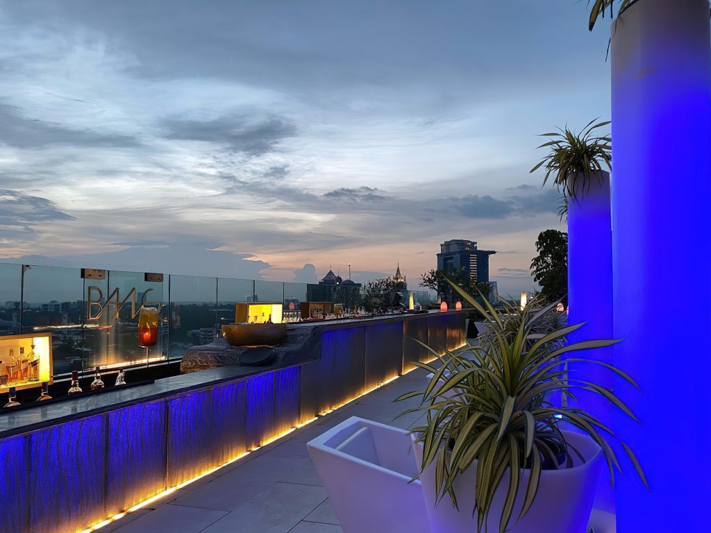 The Ritz-Carlton, Bangalore Hotel - Bangalore, Karnataka, India - Bang Rooftop Bar Sunset