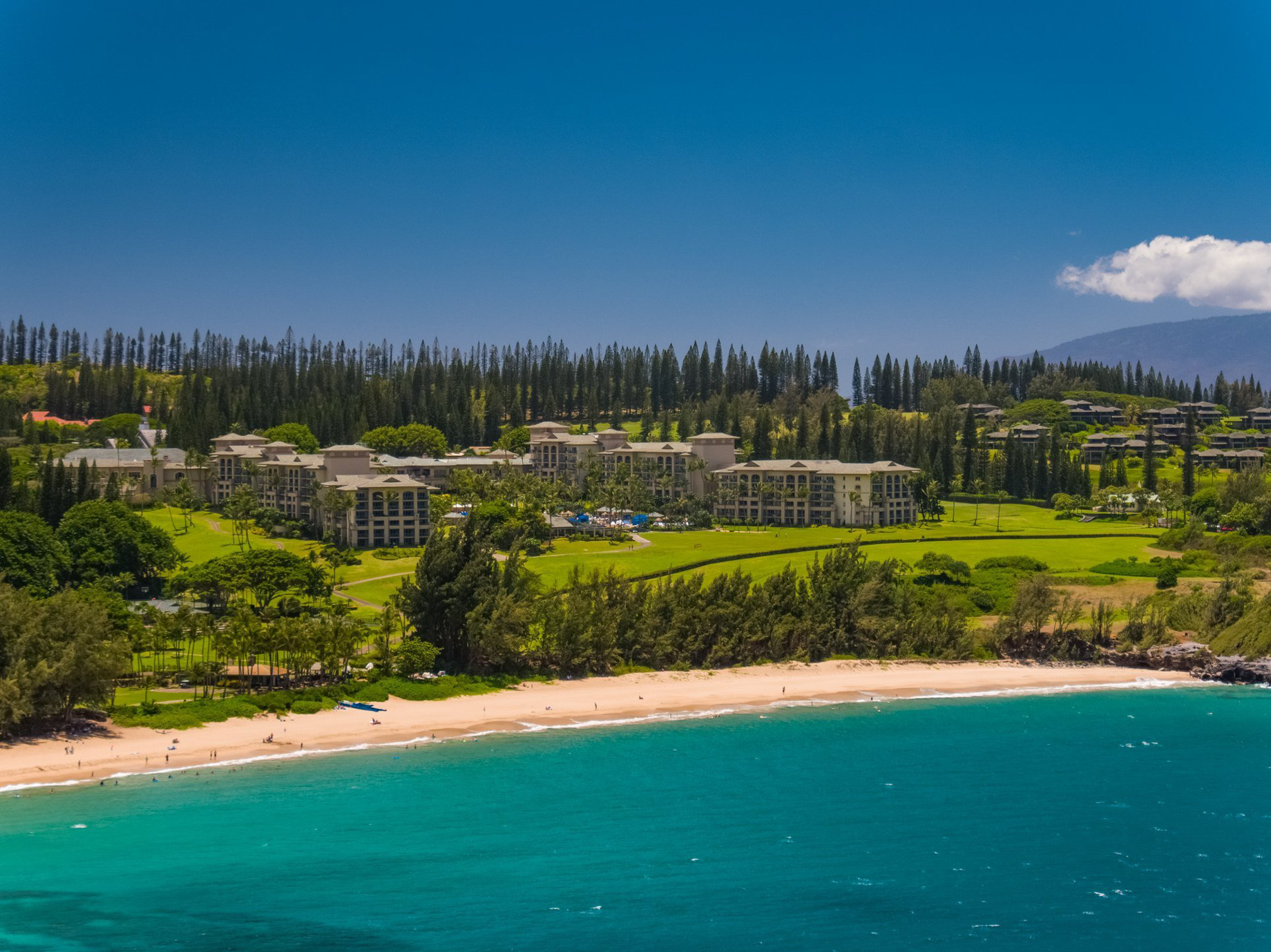 The Ritz-Carlton Maui, Kapalua Resort - Kapalua, HI, USA - Resort Beachfront Aerial