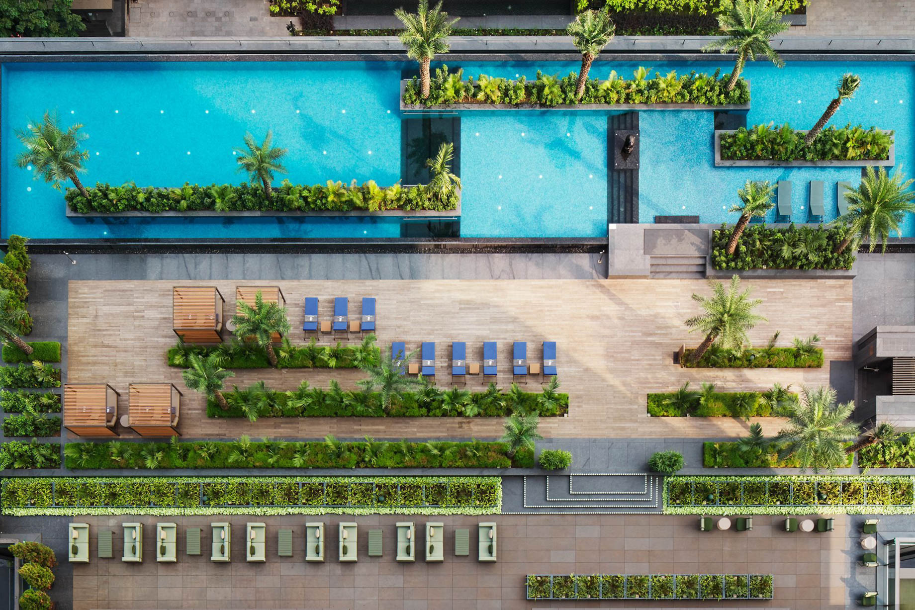 The Ritz-Carlton, Pune Hotel – Maharashtra, India – Exterior Pool Overhead View