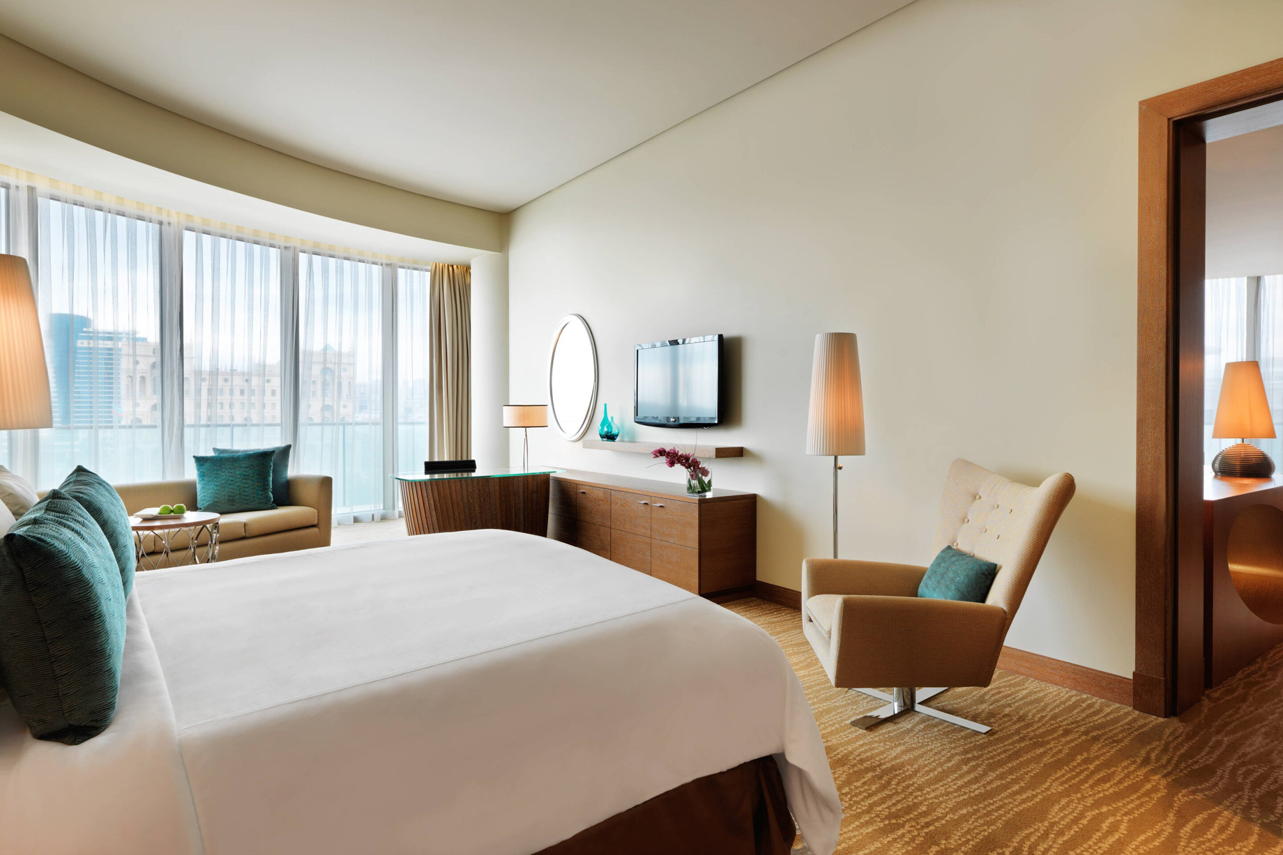 JW Marriott Absheron Baku Hotel – Baku, Azerbaijan – One Bedroom Suite Sleeping Area