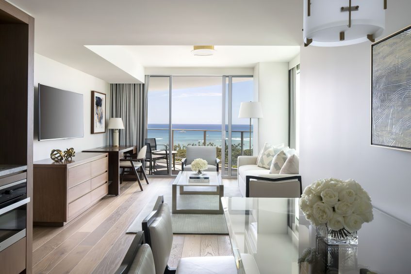 The Ritz-Carlton Residences, Waikiki Beach Hotel - Waikiki, HI, USA - Deluxe Ocean View Corner Suite Living Room v1