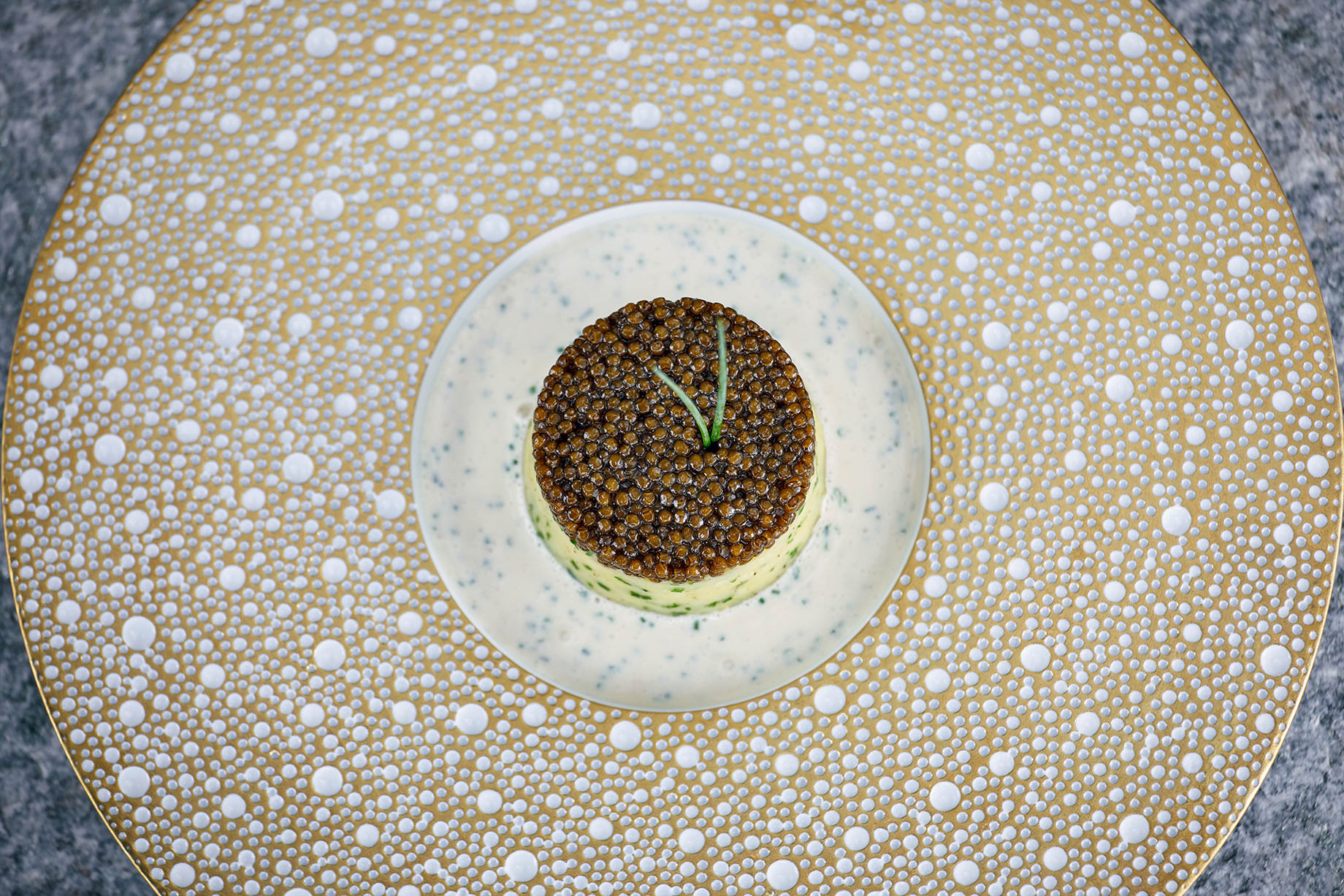 Burgenstock Hotel & Alpine Spa – Obburgen, Switzerland – RitzCoffier Restaurant Fork Crushed Ratte Potatoe Kaviari Caviar