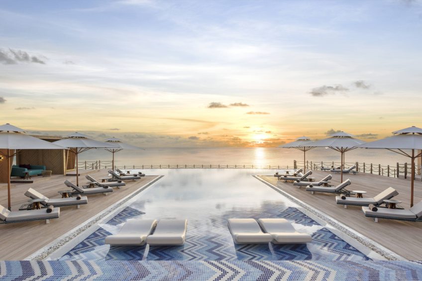 JW Marriott Maldives Resort & Spa - Shaviyani Atoll, Maldives - Horizon Pool Sunset