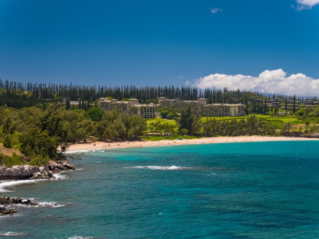 The Ritz-Carlton Maui, Kapalua Resort - Kapalua, HI, USA - Kapalua Beach Aerial