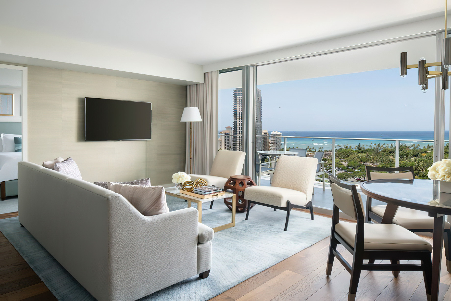 The Ritz-Carlton Residences, Waikiki Beach Hotel – Waikiki, HI, USA – Grand Ocean View 2 Bedroom Suite Living Room