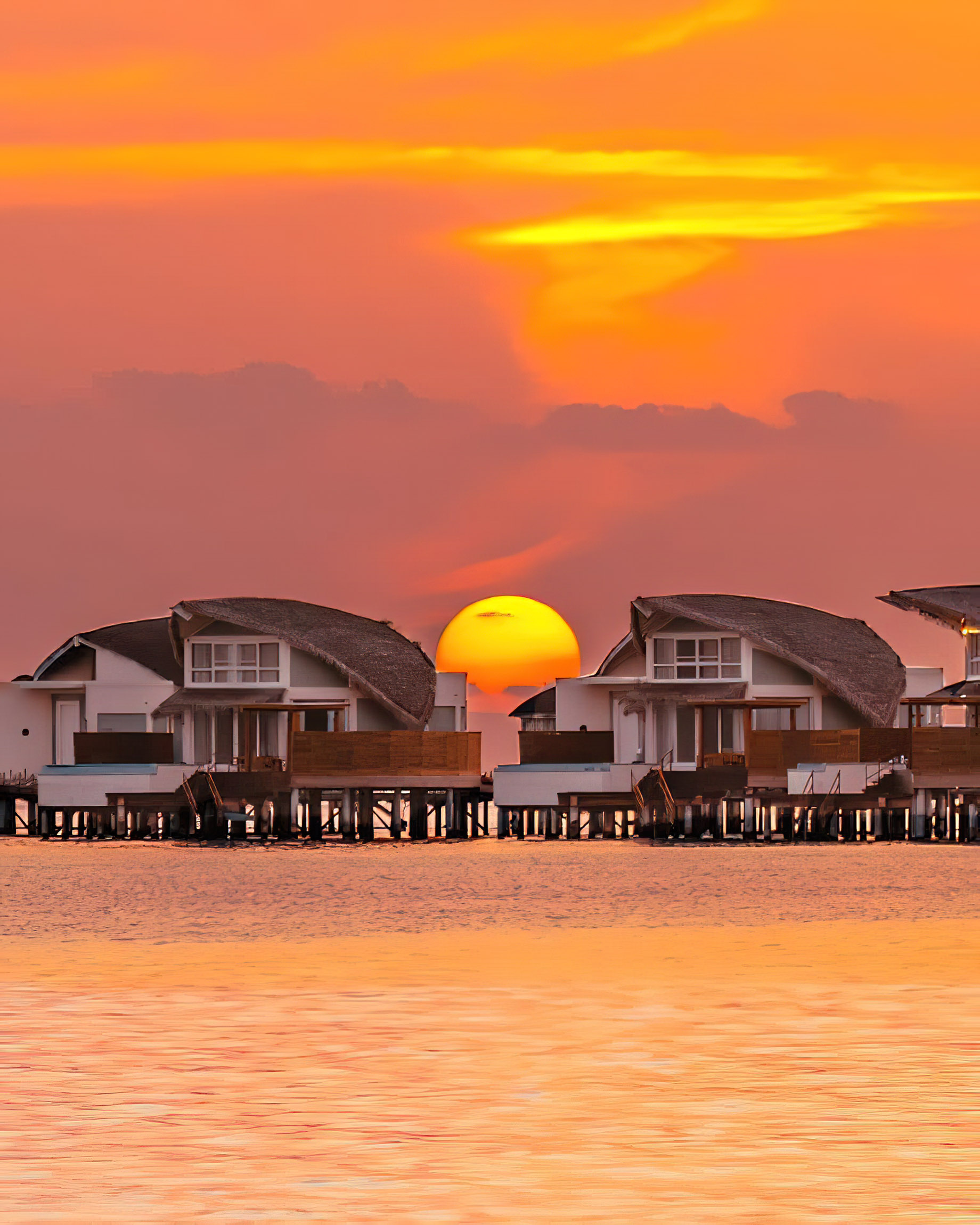 JW Marriott Maldives Resort & Spa – Shaviyani Atoll, Maldives – Overwater Pool Villas Sunset