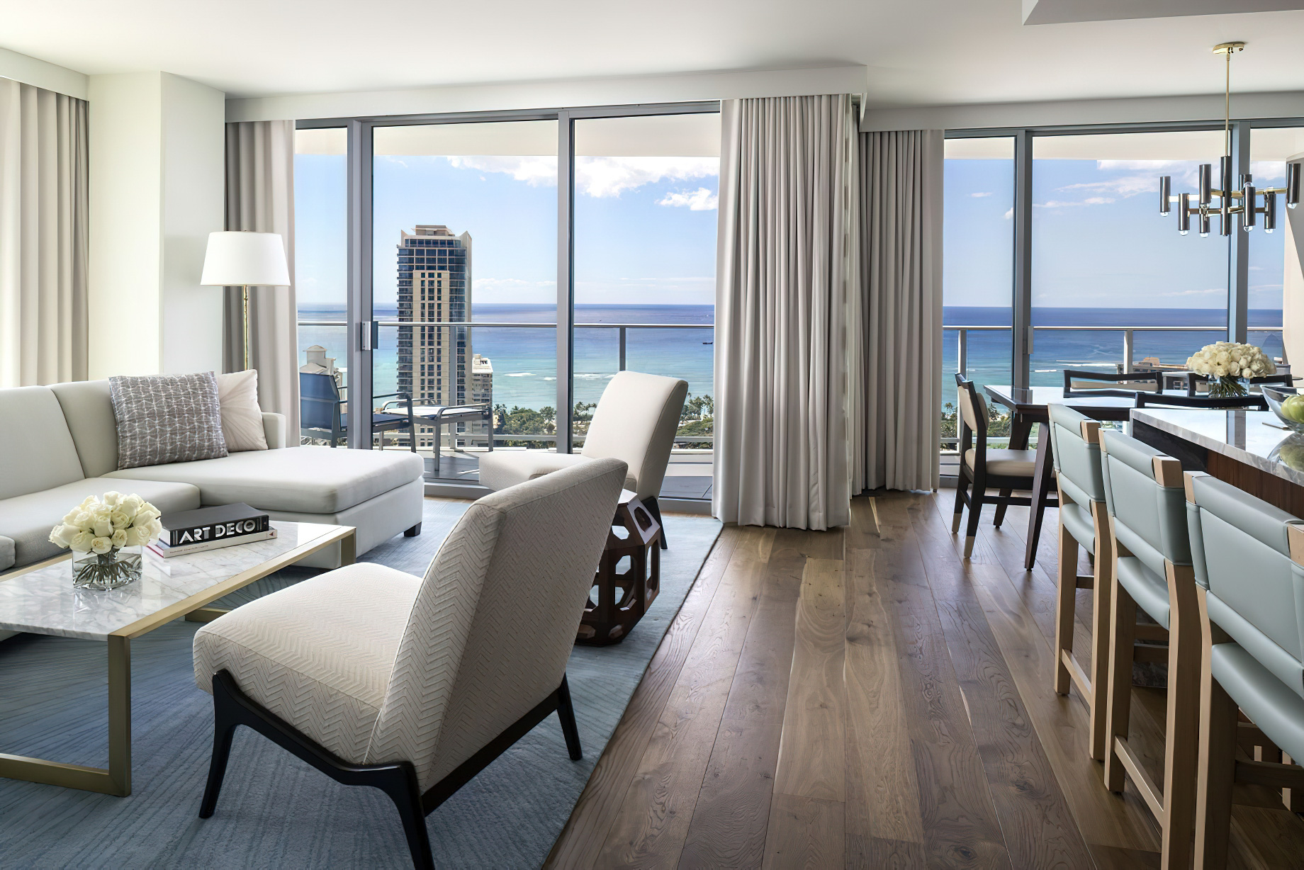 The Ritz-Carlton Residences, Waikiki Beach Hotel – Waikiki, HI, USA – Grand Ocean View 3 Bedroom Suite Living Room