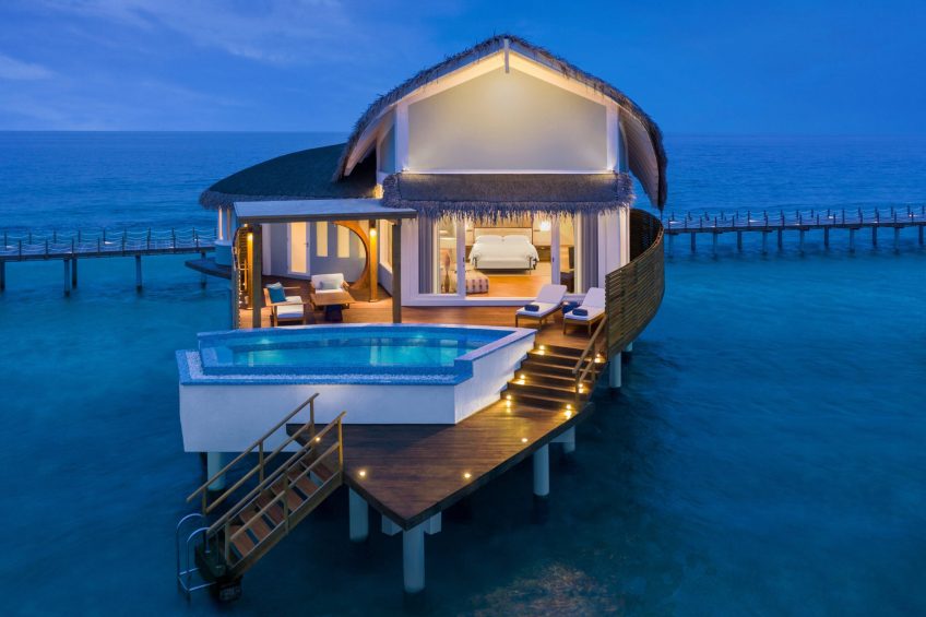 JW Marriott Maldives Resort & Spa - Shaviyani Atoll, Maldives - Overwater Pool Villa Exterior Twilight