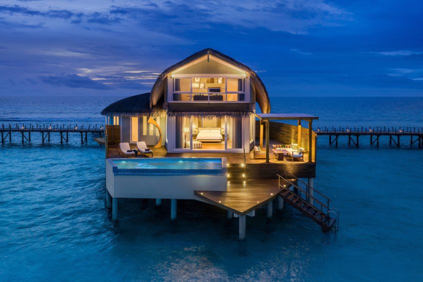 JW Marriott Maldives Resort & Spa - Shaviyani Atoll, Maldives - Duplex Overwater Pool Villa Exterior Twilight