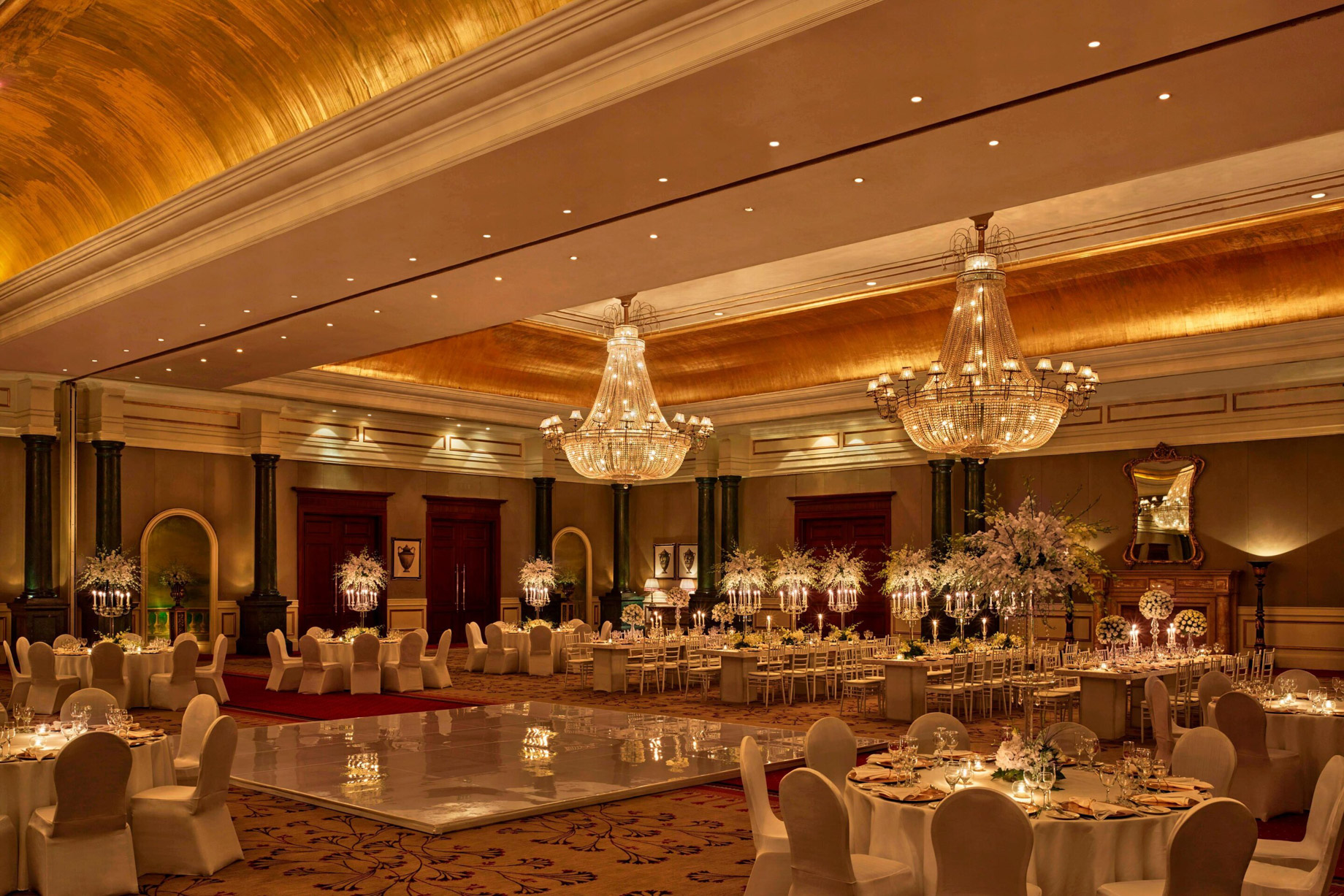 JW Marriott Hotel Cairo – Cairo, Egypt – Tutankhamun Ballroom Wedding Reception Setup