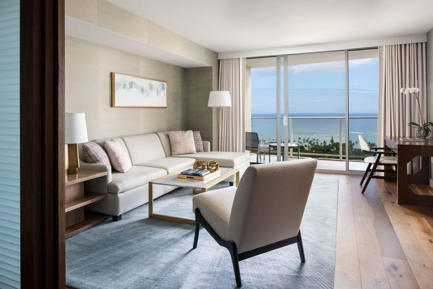 The Ritz-Carlton Residences, Waikiki Beach Hotel - Waikiki, HI, USA - Grand Ocean View Room Living Room