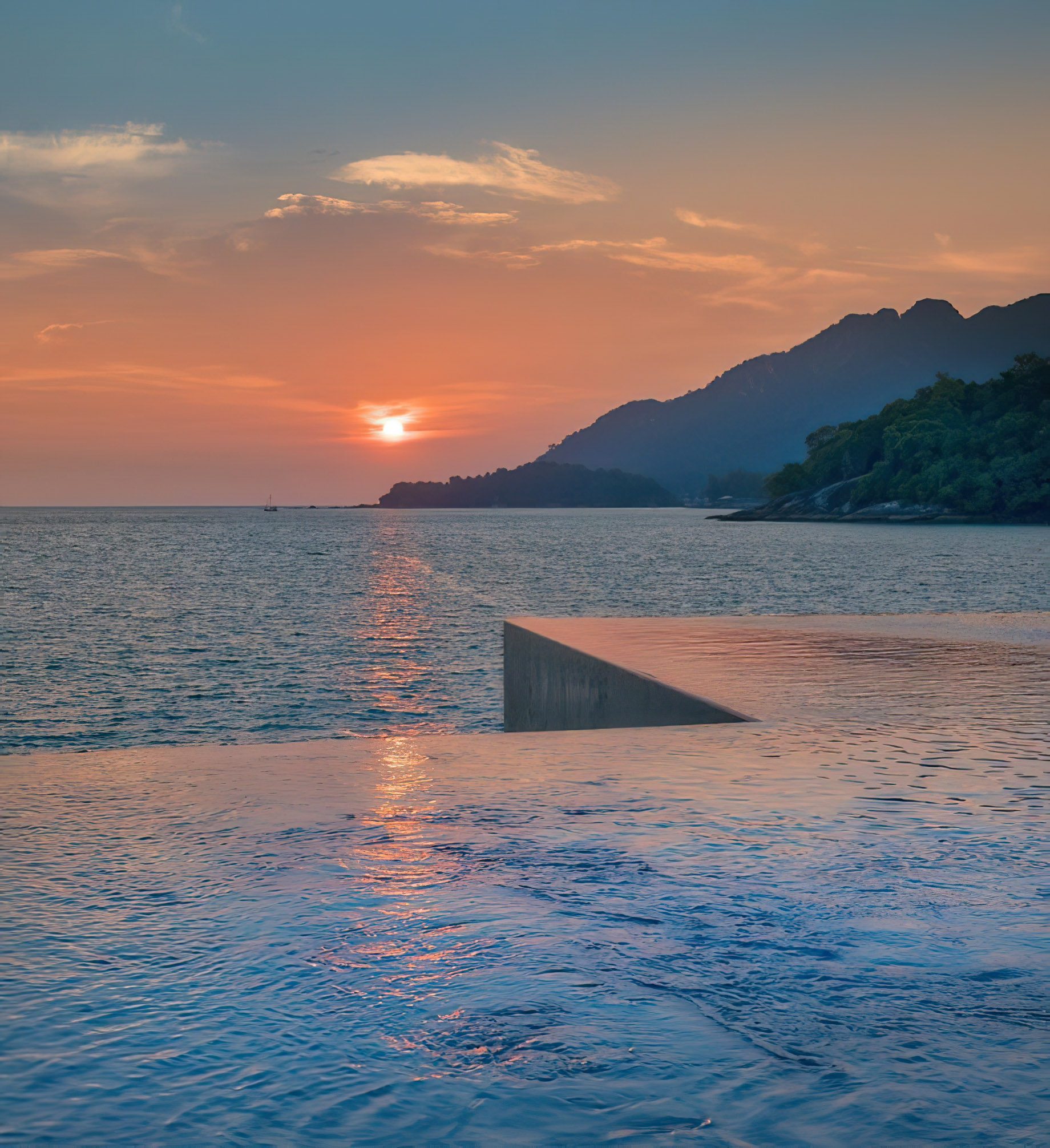 The Ritz-Carlton, Langkawi Hotel - Kedah, Malaysia - Infinity Pool Sunset