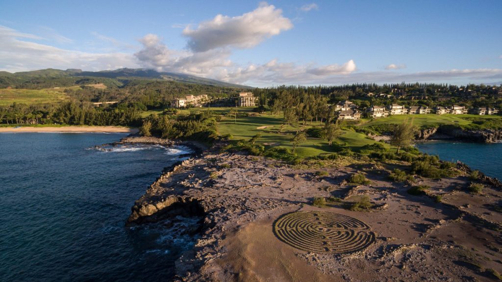 The Ritz-Carlton Maui, Kapalua Resort - Kapalua, HI, USA - Meditation Labrynth Aerial View