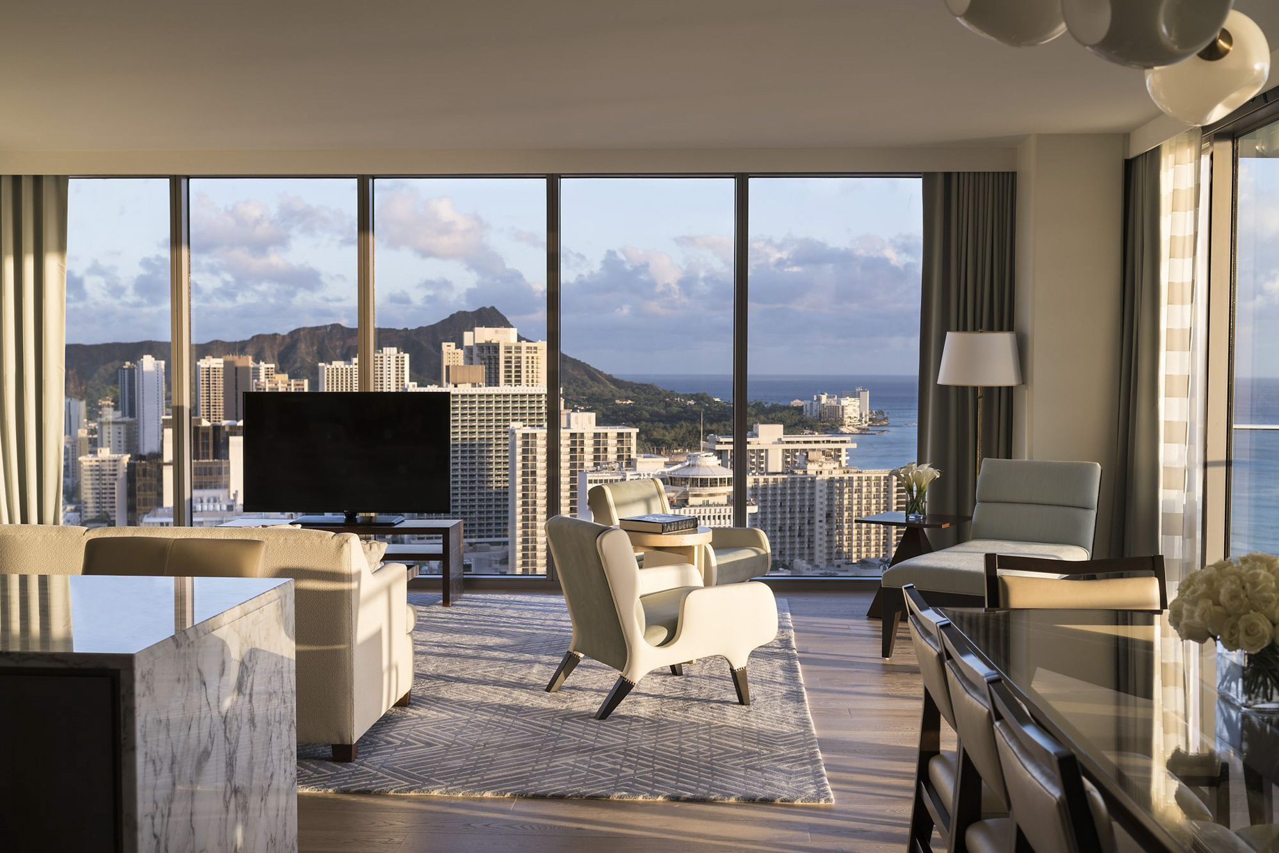 The Ritz-Carlton Residences, Waikiki Beach Hotel - Waikiki, HI, USA - Suite Living Room View