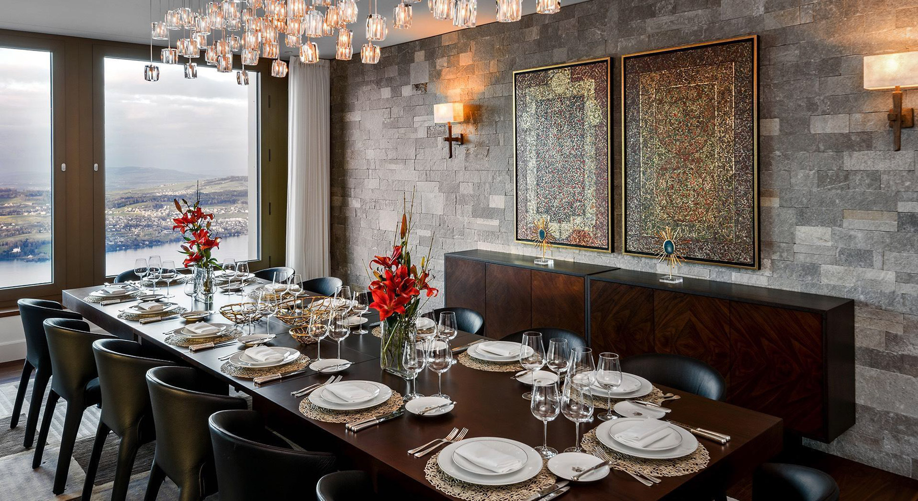 Burgenstock Hotel & Alpine Spa - Obburgen, Switzerland - Royal Suite Dining Room View