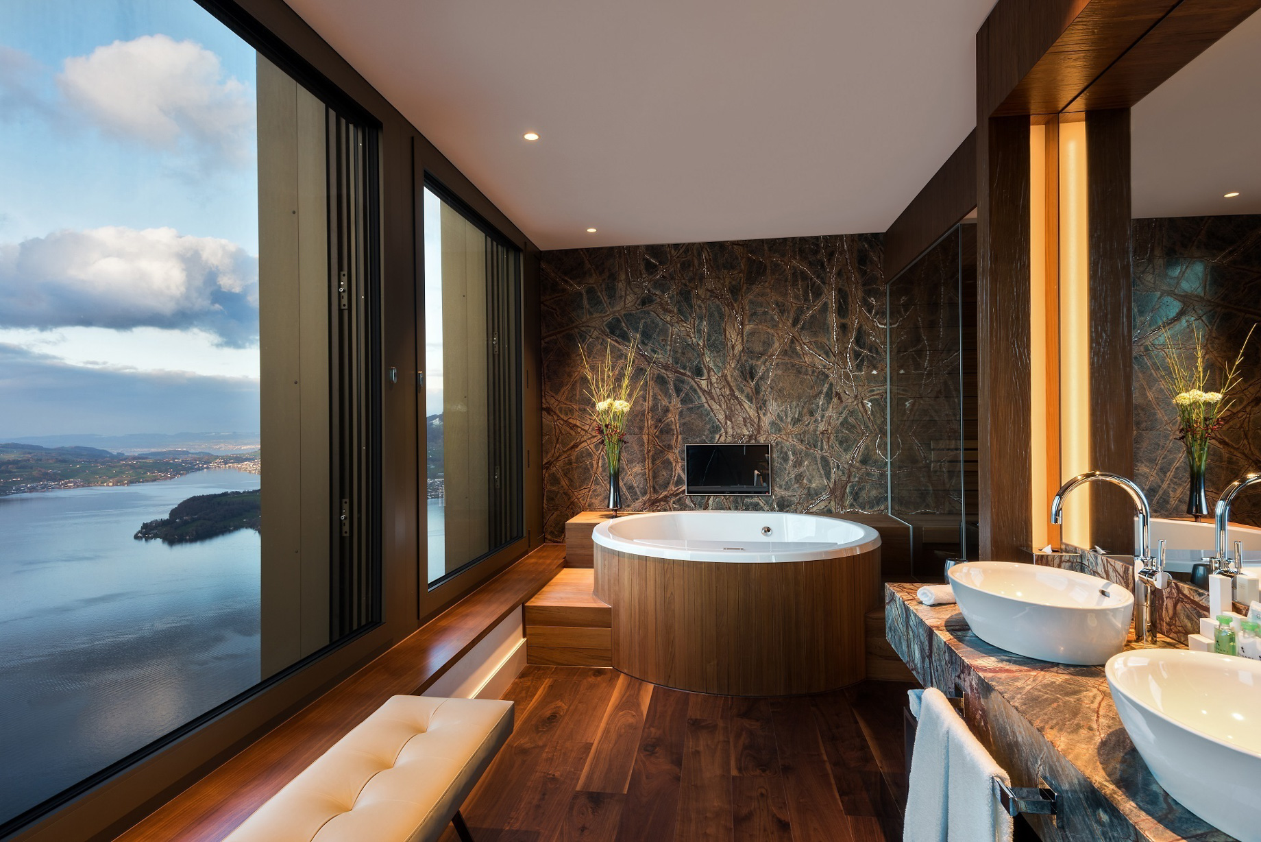 Burgenstock Hotel & Alpine Spa - Obburgen, Switzerland - Royal Suite Bathroom View