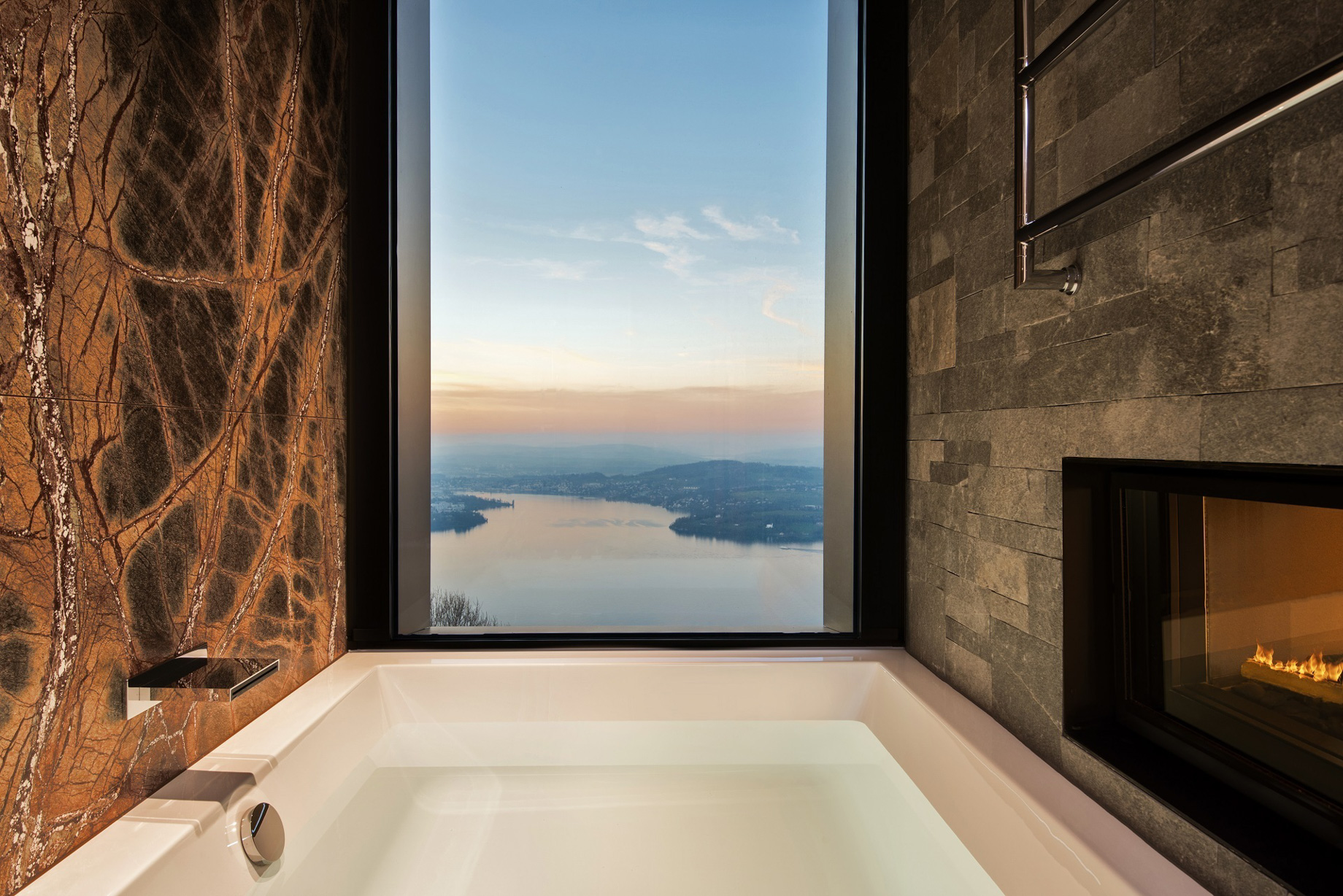 Burgenstock Hotel & Alpine Spa - Obburgen, Switzerland - Spa Suite Bathroom Tub View