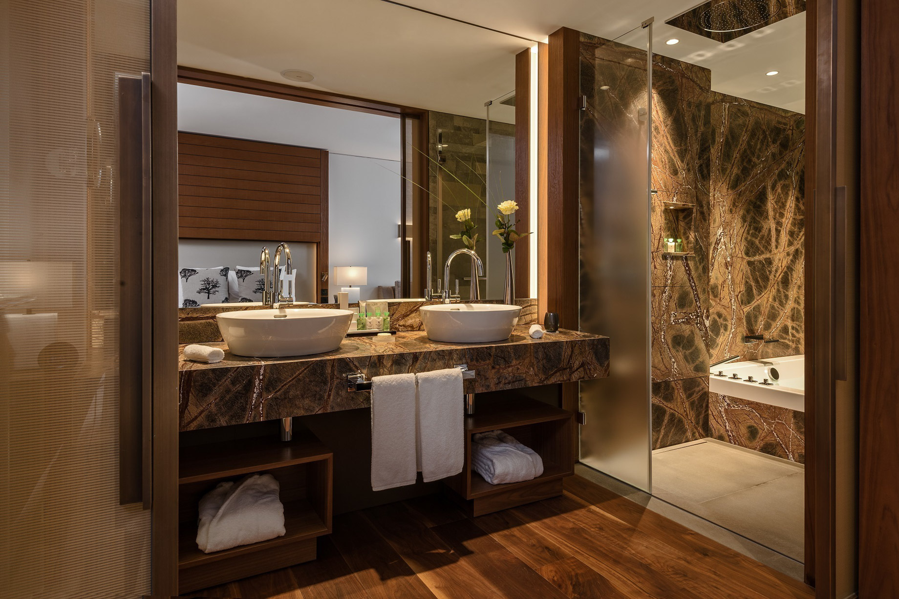 Burgenstock Hotel & Alpine Spa – Obburgen, Switzerland – Deluxe Lakeview Room Bathroom
