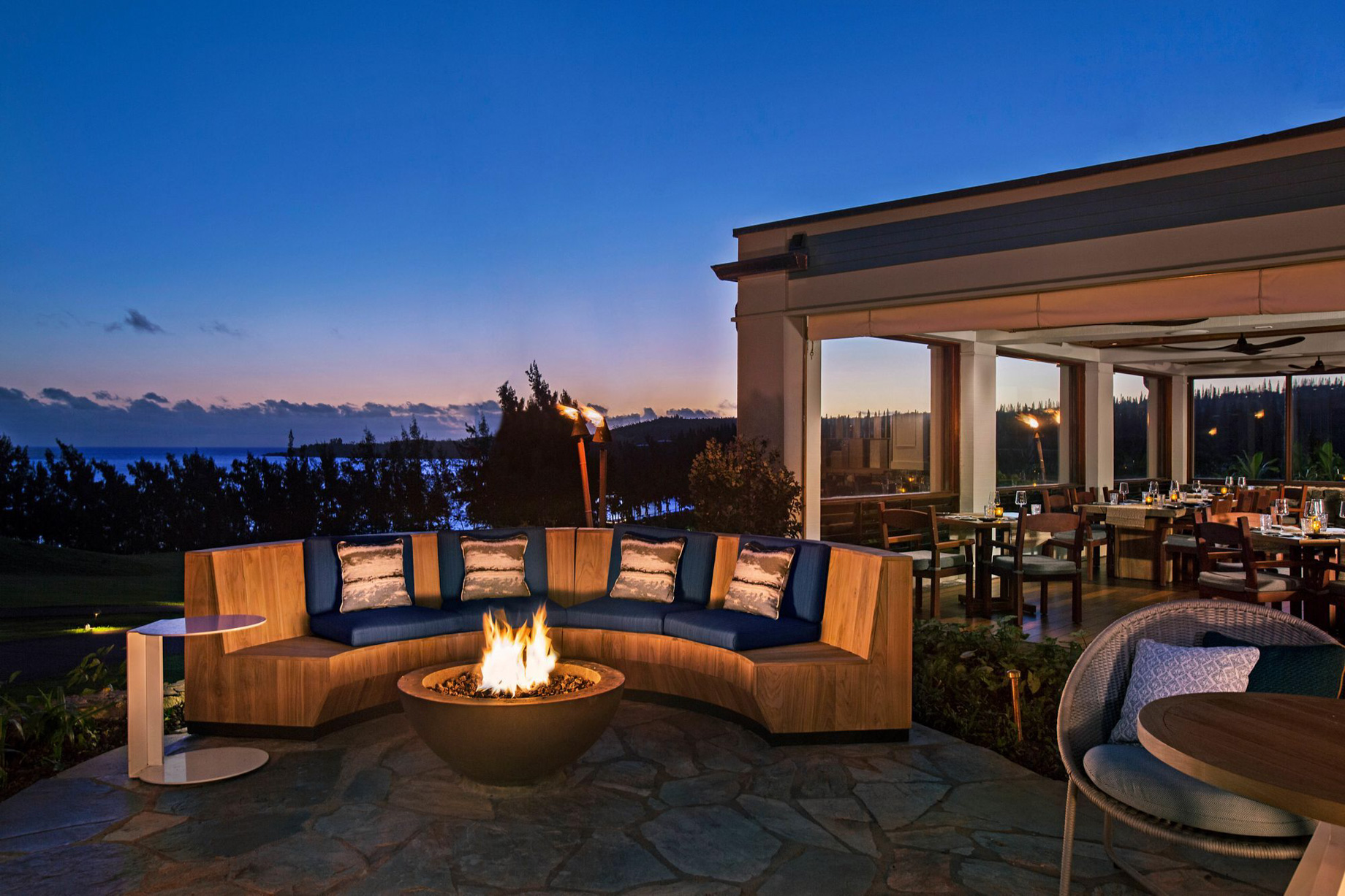 The Ritz-Carlton Maui, Kapalua Resort – Kapalua, HI, USA – Fireside Lounge Patio Sunset