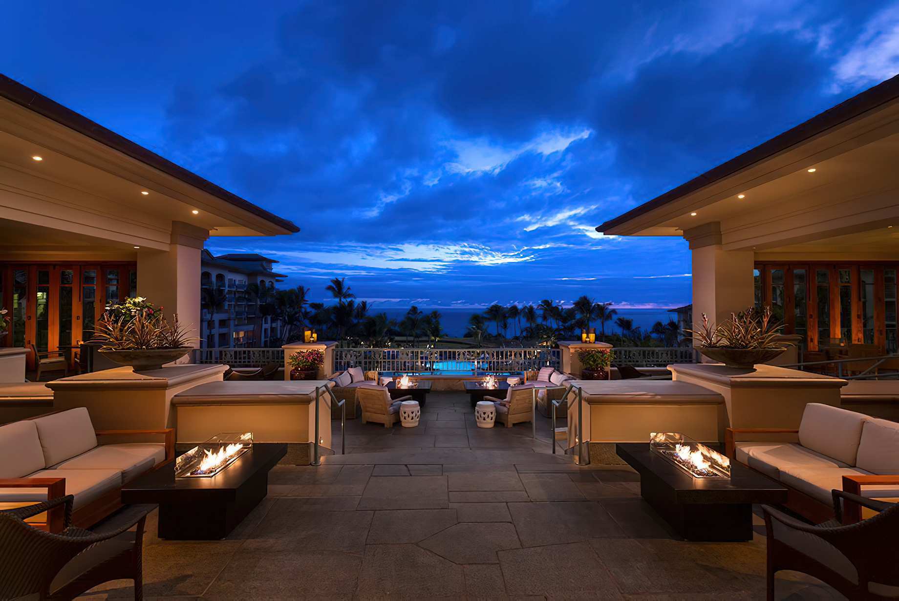 The Ritz-Carlton Maui, Kapalua Resort – Kapalua, HI, USA – Lobby Louge Deck Sunset