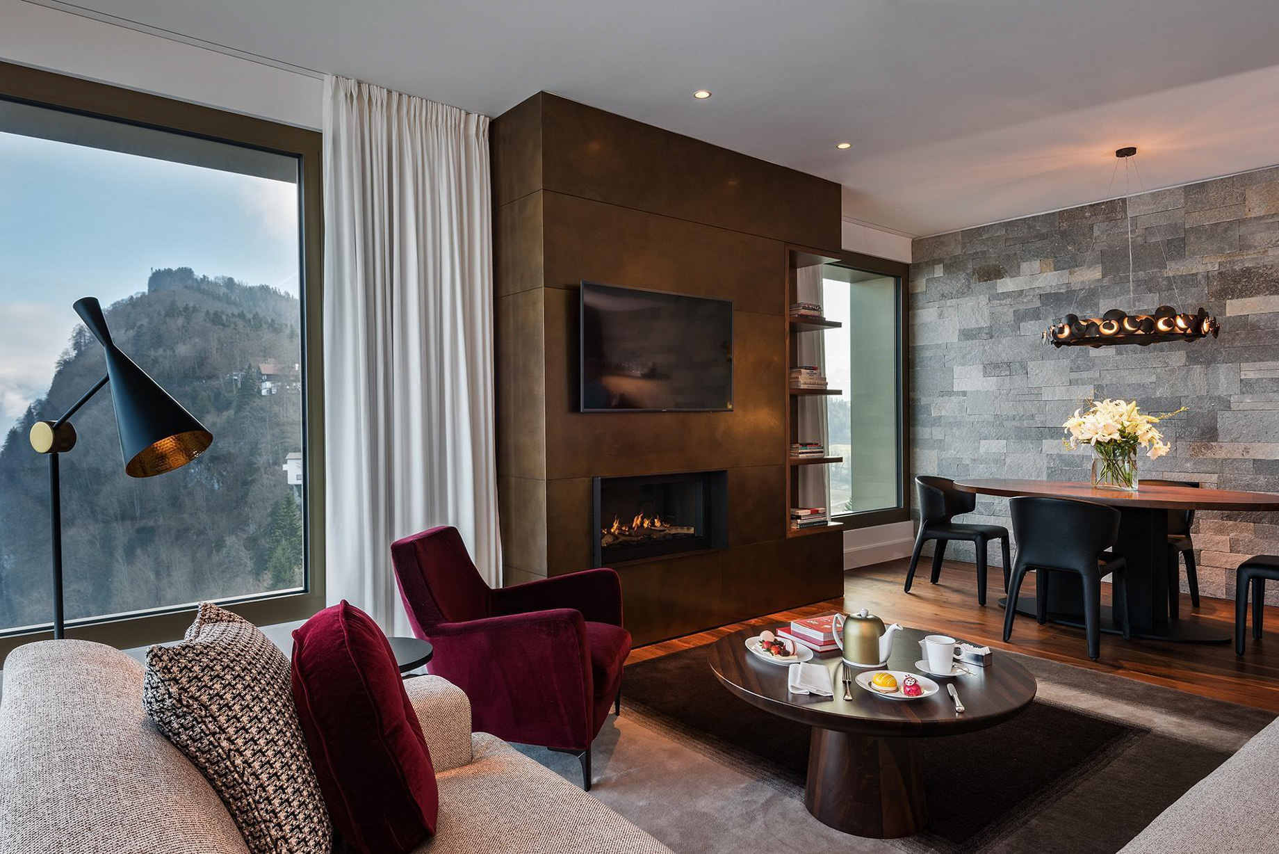 Burgenstock Hotel & Alpine Spa – Obburgen, Switzerland – Lake View Suite Living Area