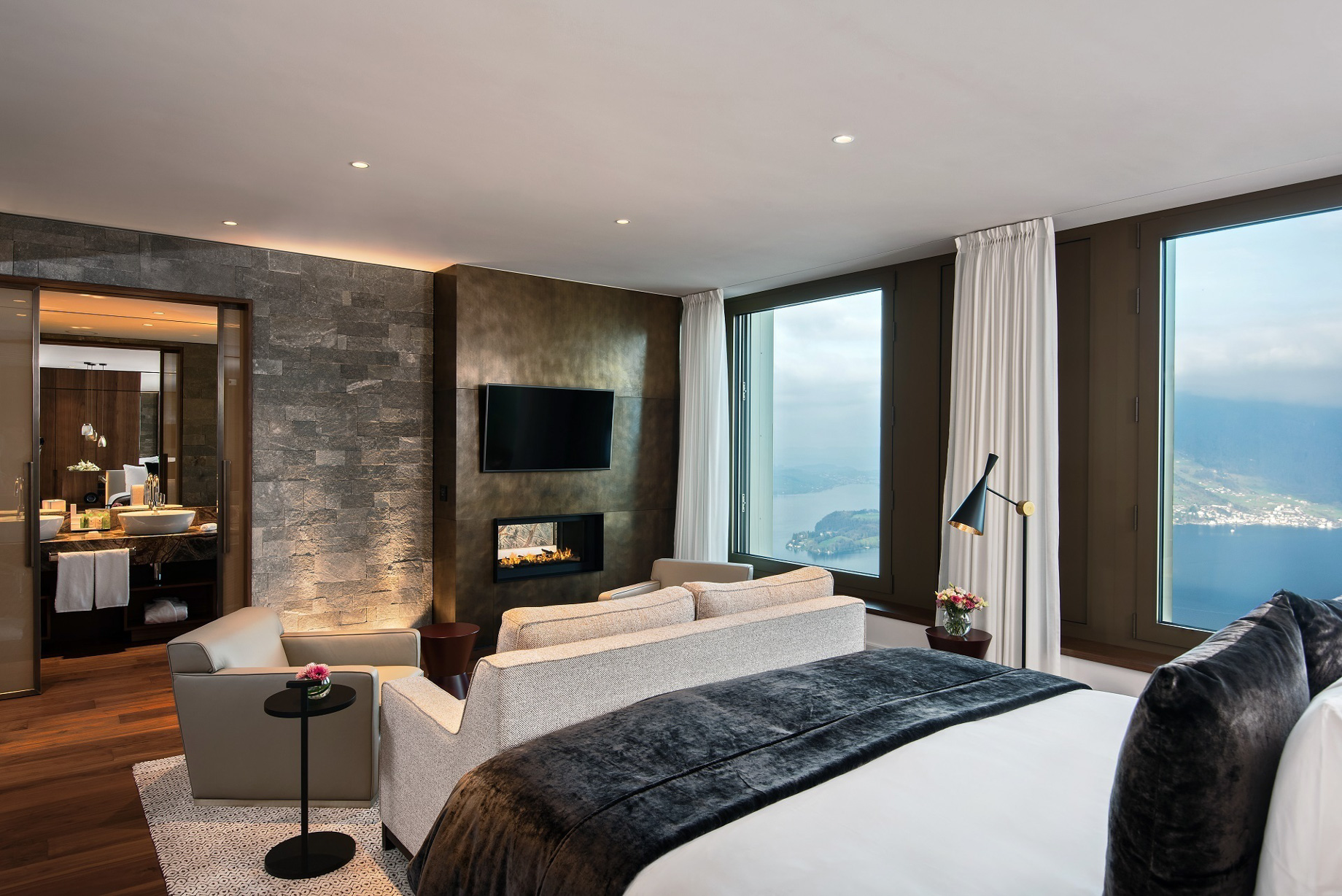 Burgenstock Hotel & Alpine Spa – Obburgen, Switzerland – Penthouse Suite Bedroom