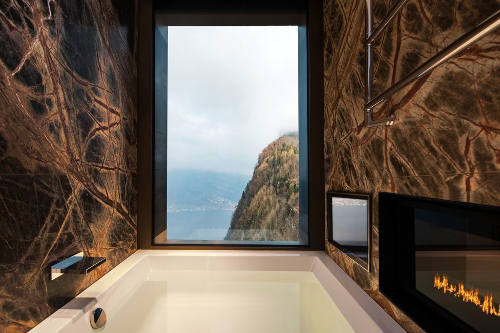 Burgenstock Hotel & Alpine Spa - Obburgen, Switzerland - Penthouse Suite Bathroom Tub View