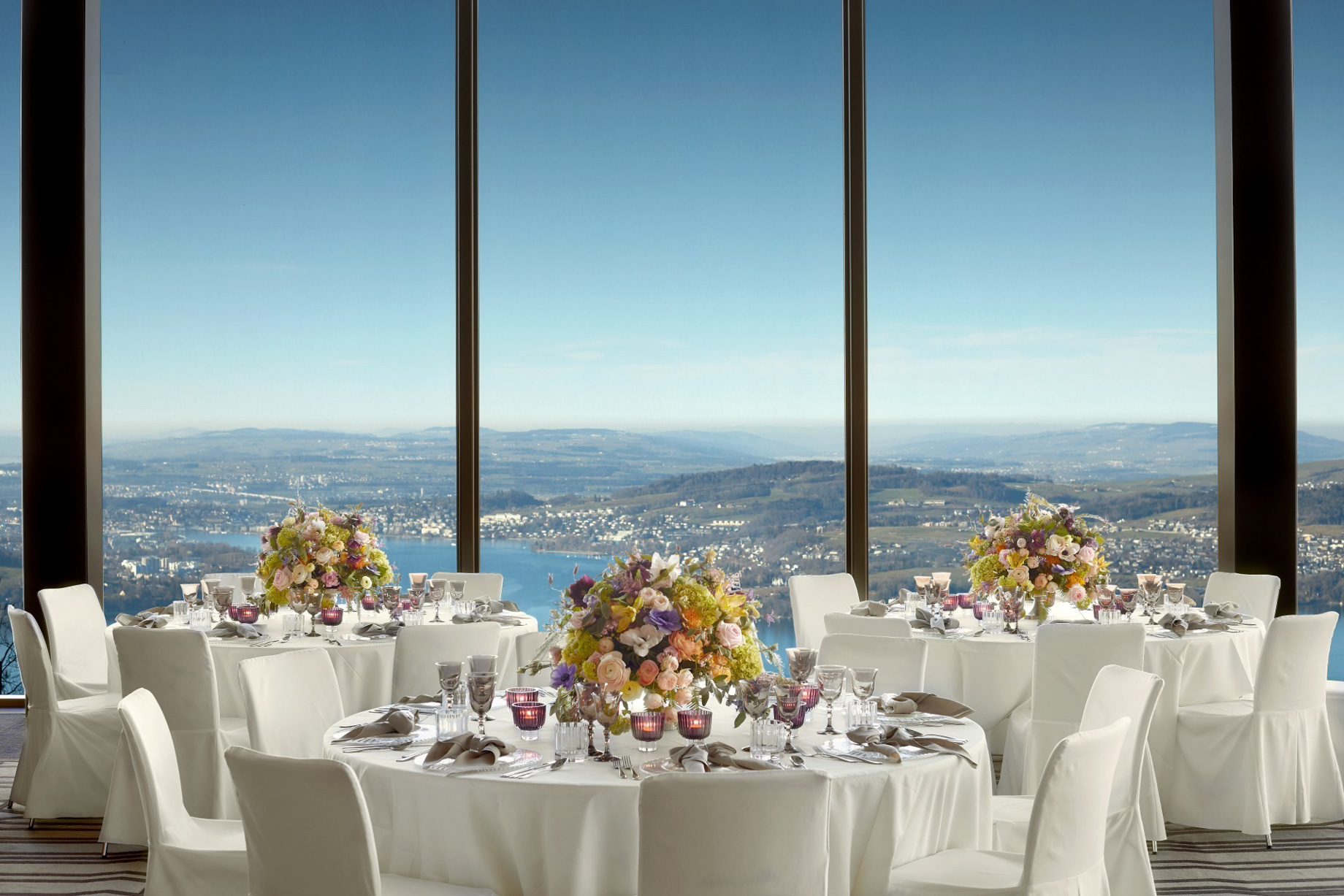 Burgenstock Hotel & Alpine Spa – Obburgen, Switzerland – Ballroom Wedding Setup