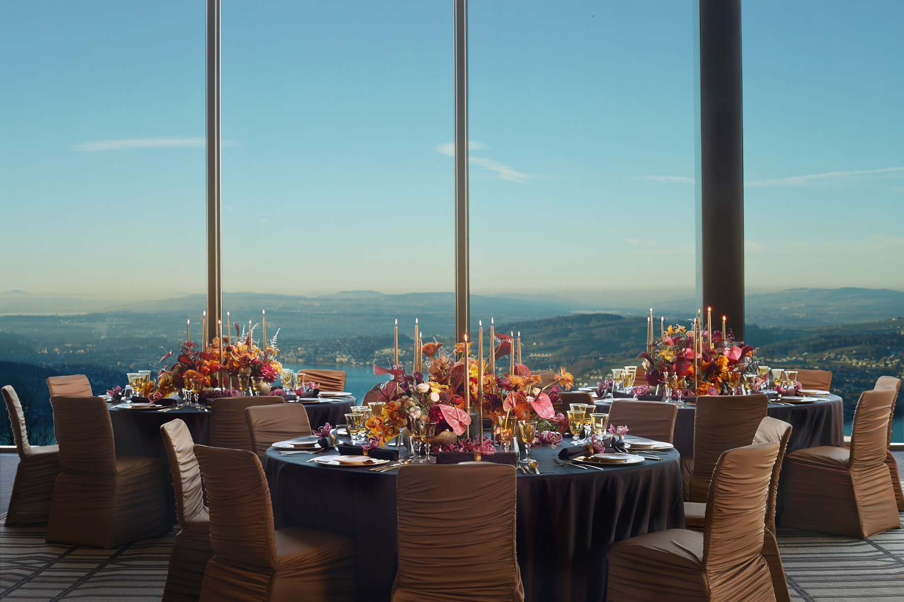 Burgenstock Hotel & Alpine Spa - Obburgen, Switzerland - Ballroom Wedding Setup