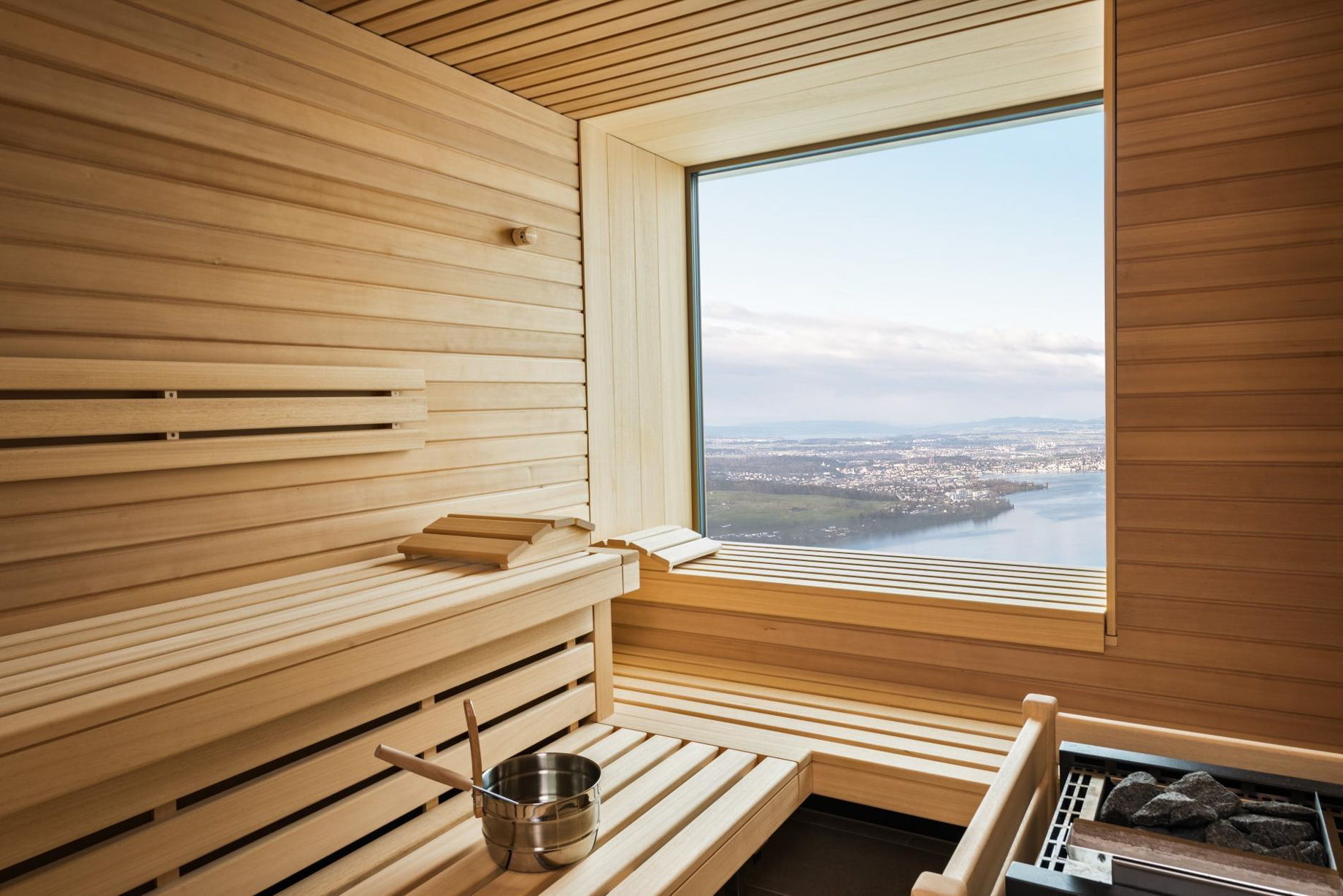 Burgenstock Hotel & Alpine Spa - Obburgen, Switzerland - Alpine Spa Sauna Room View