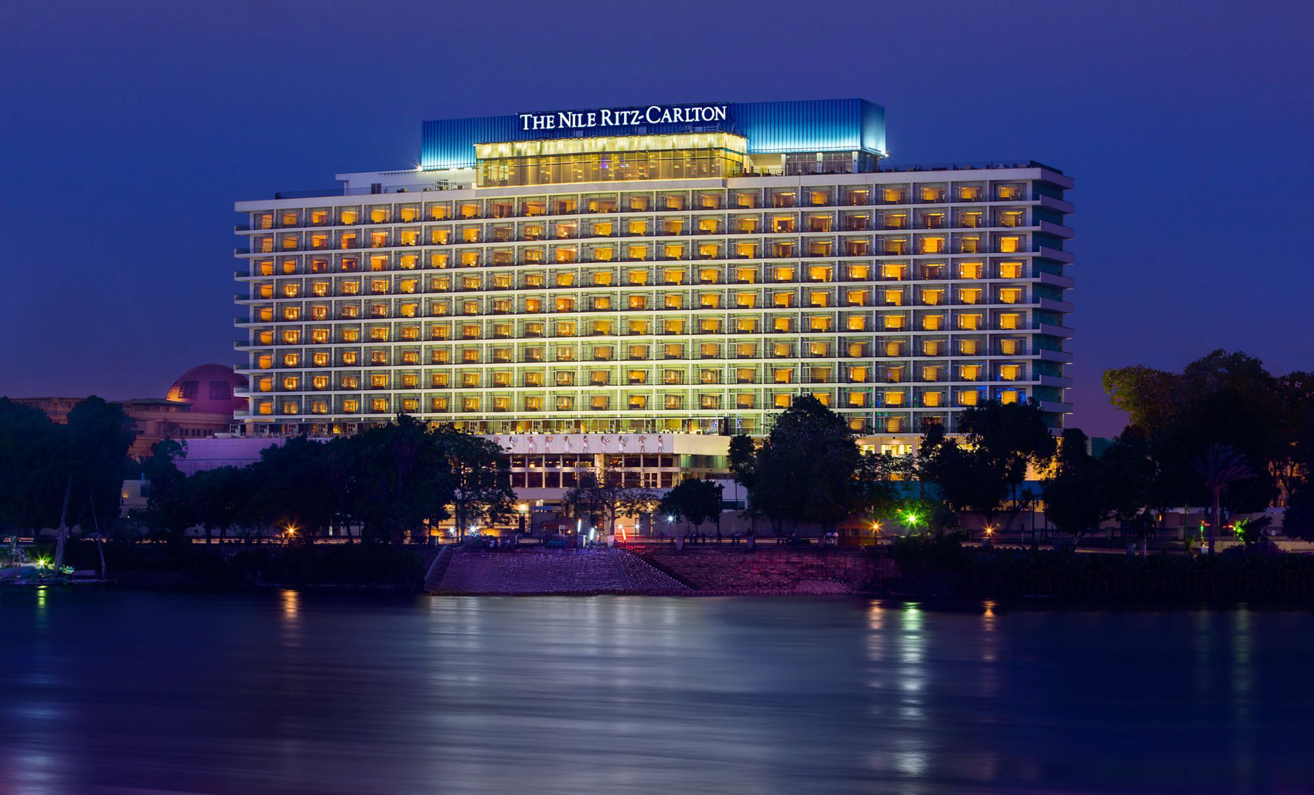 The Nile Ritz-Carlton, Cairo Hotel - Cairo, Egypt - Hotel Exterior Night View