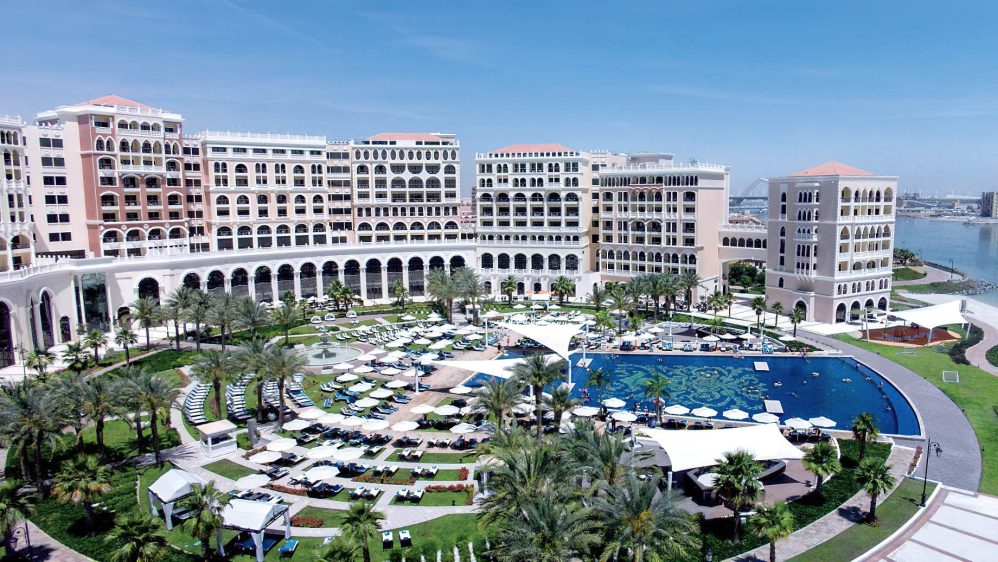 The Ritz-Carlton Abu Dhabi, Grand Canal Hotel - Abu Dhabi, UAE - Pool Aerial View