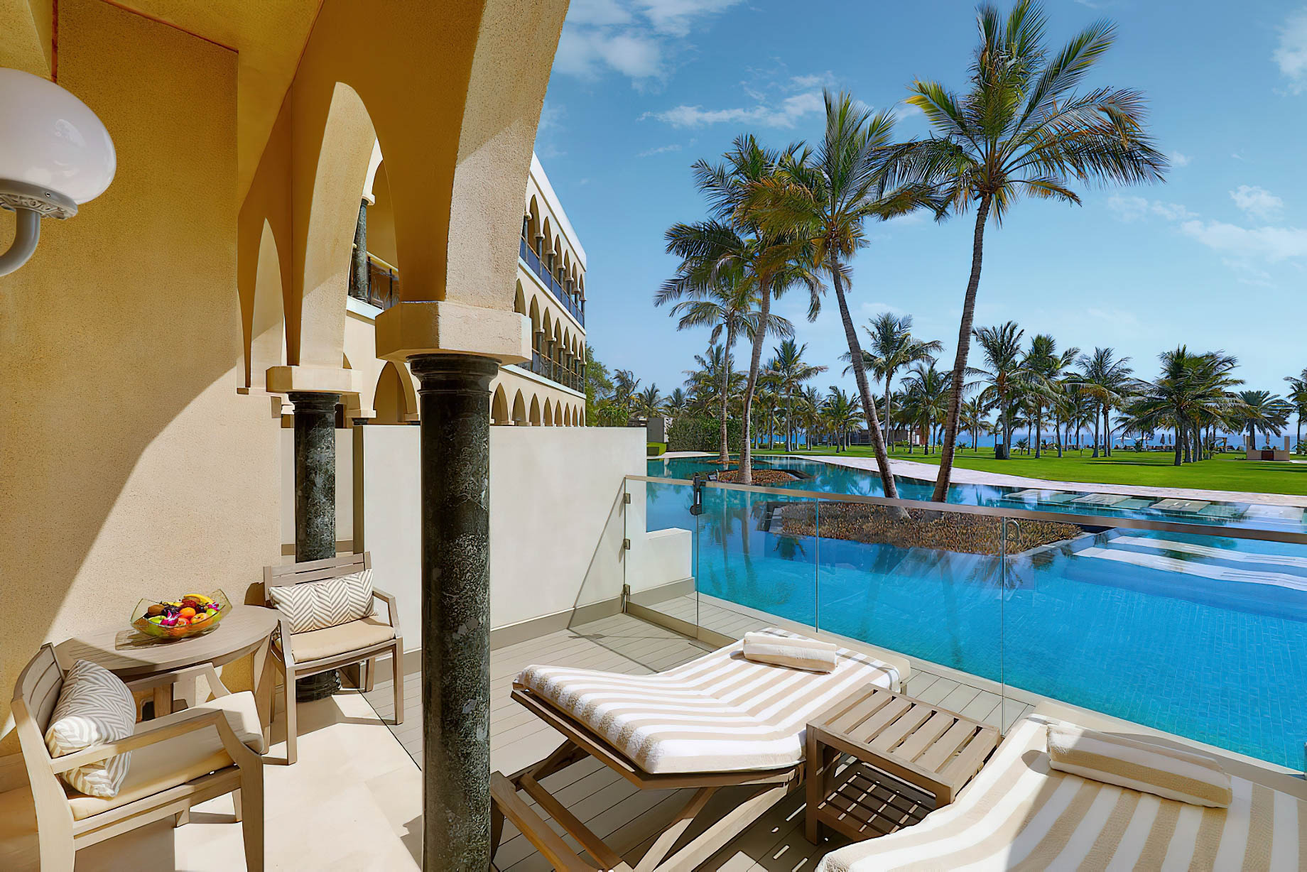 Al Bustan Palace, A Ritz-Carlton Hotel – Muscat, Oman – Deluxe Lagoon Access Room Balcony
