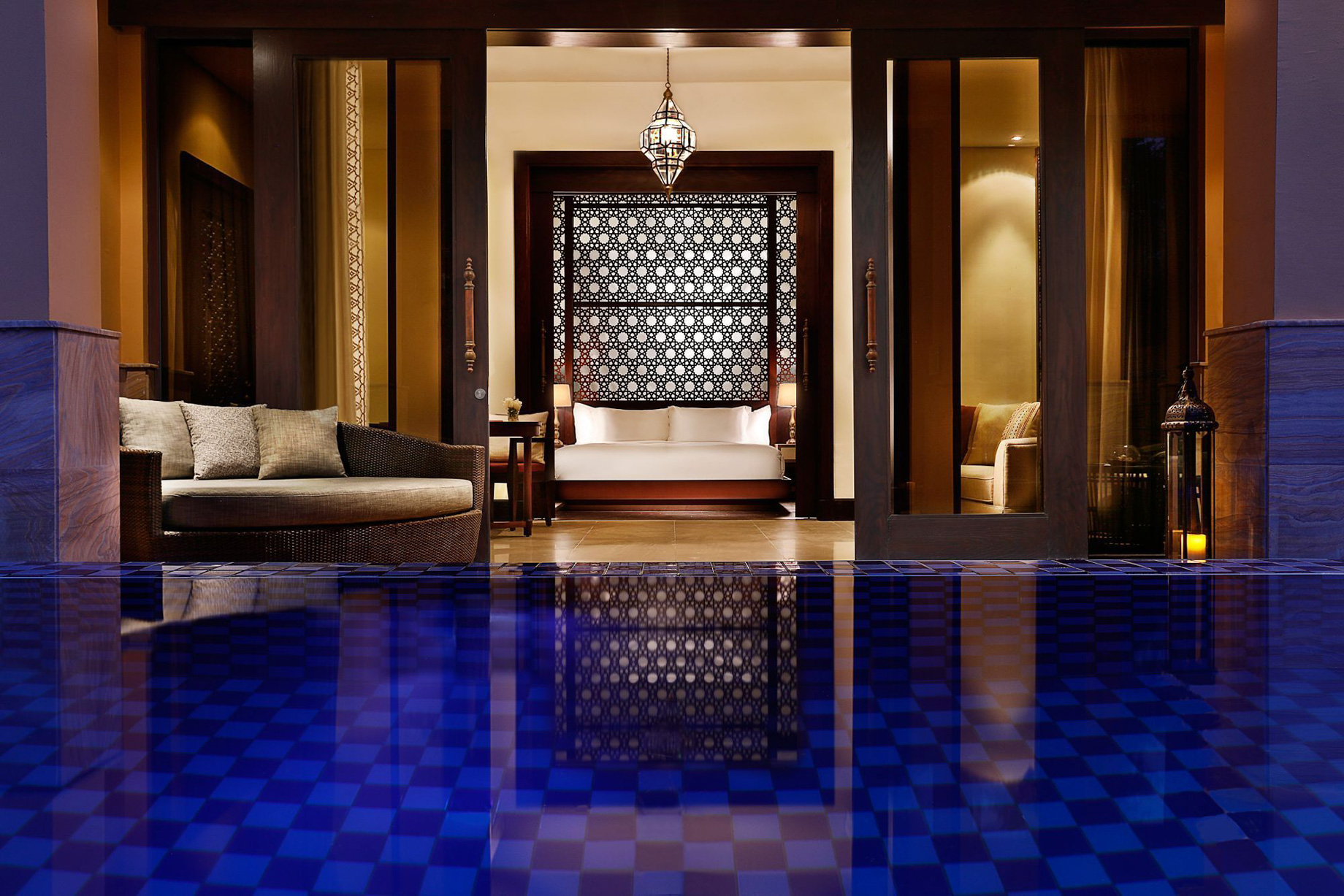 The Ritz-Carlton Ras Al Khaimah, Al Wadi Desert Resort - UAE - Al Rima Pool Villa Pool Night View