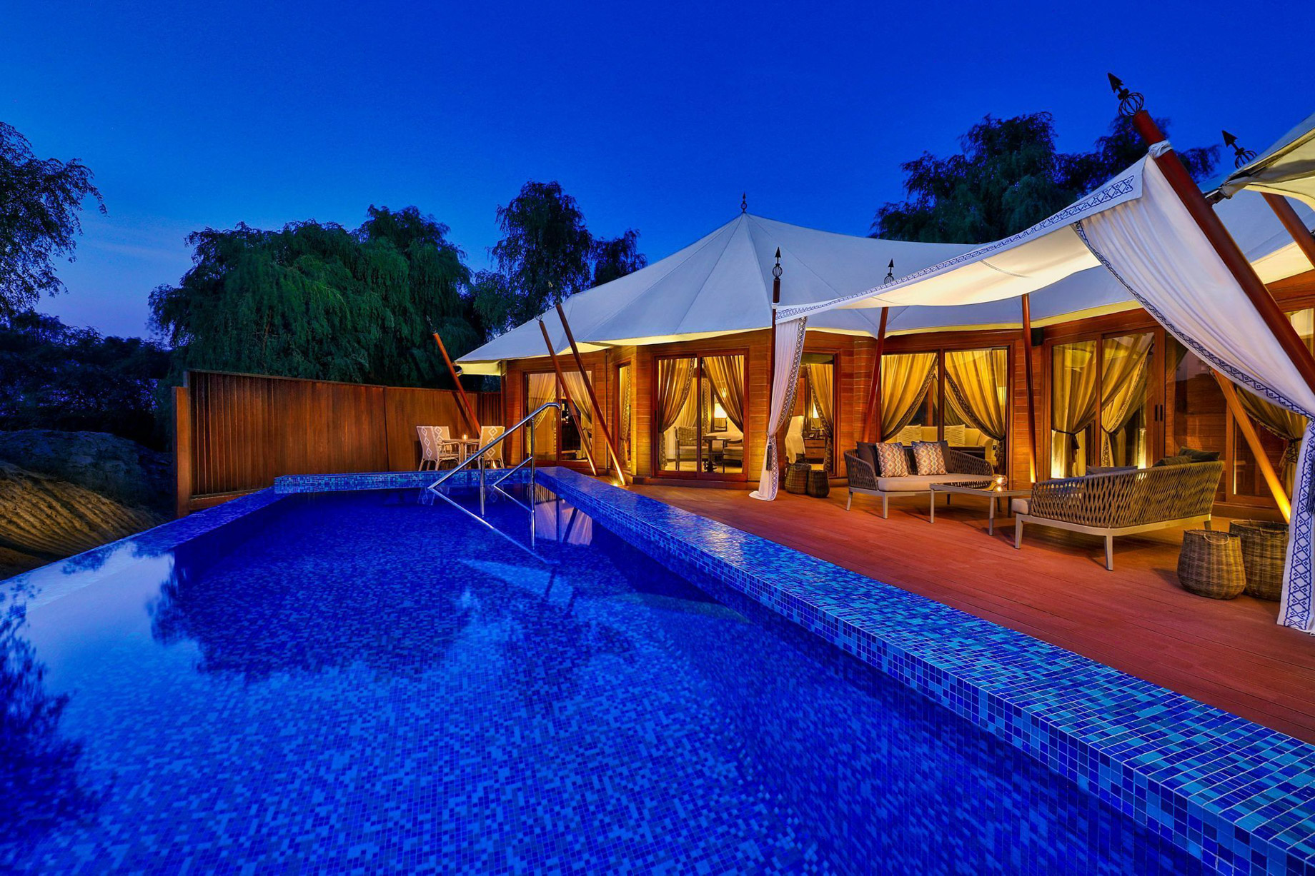 The Ritz-Carlton Ras Al Khaimah, Al Wadi Desert Resort – UAE – Al Khaimah Tented Pool Villa Pool Night View