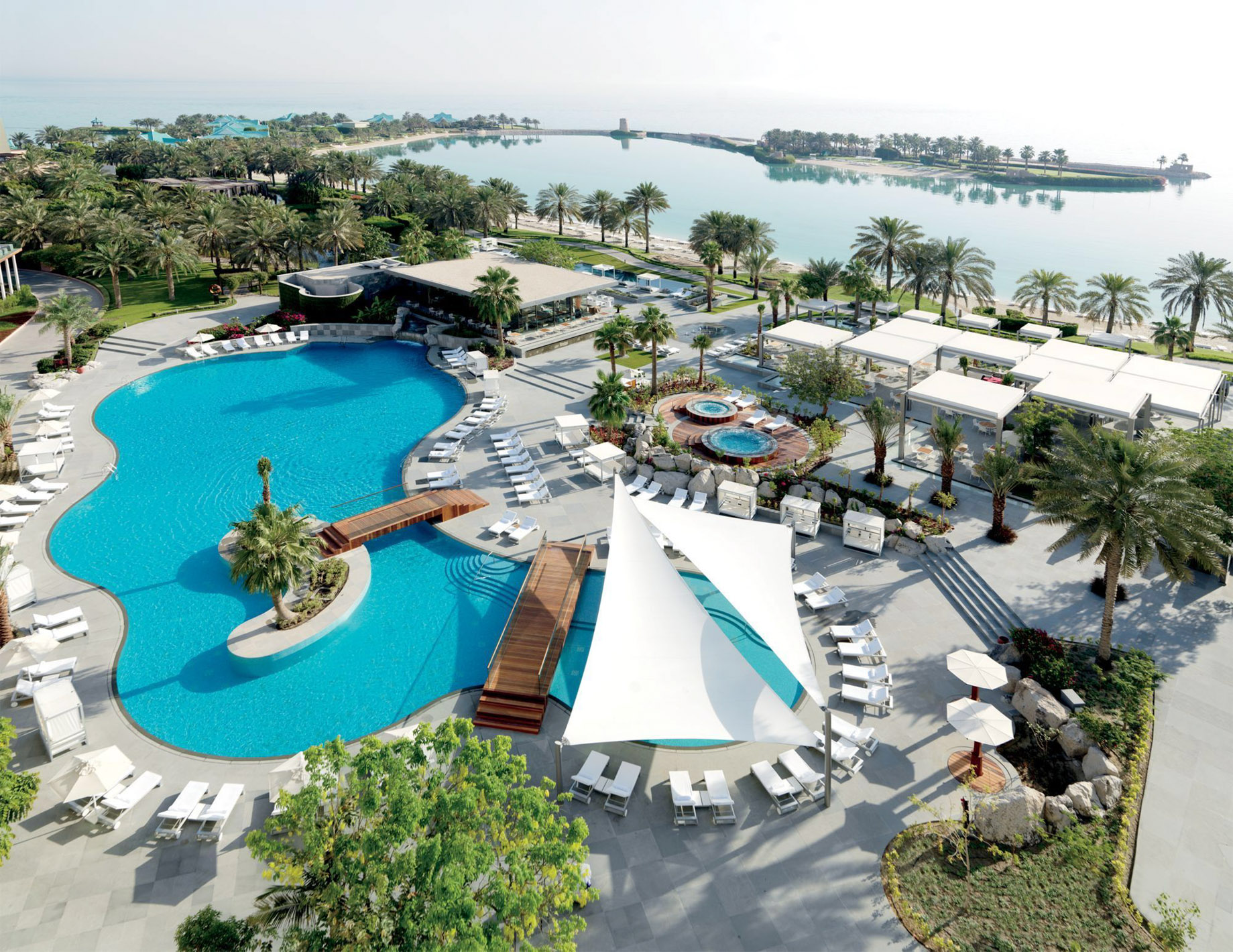 The Ritz-Carlton, Bahrain Resort Hotel – Manama, Bahrain – Resort Exterior Pool Aerial View