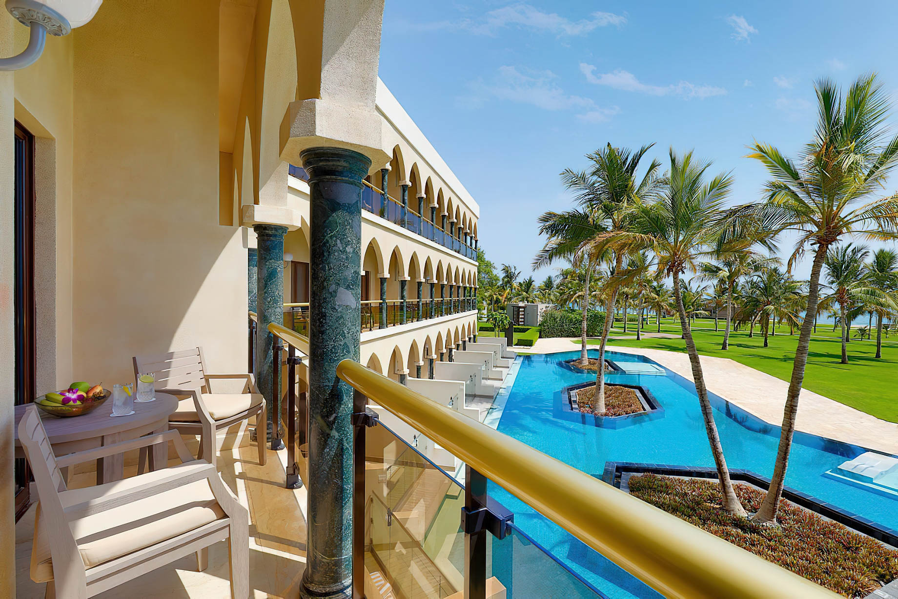 Al Bustan Palace, A Ritz-Carlton Hotel – Muscat, Oman – Junior Suite Balcony Pool View