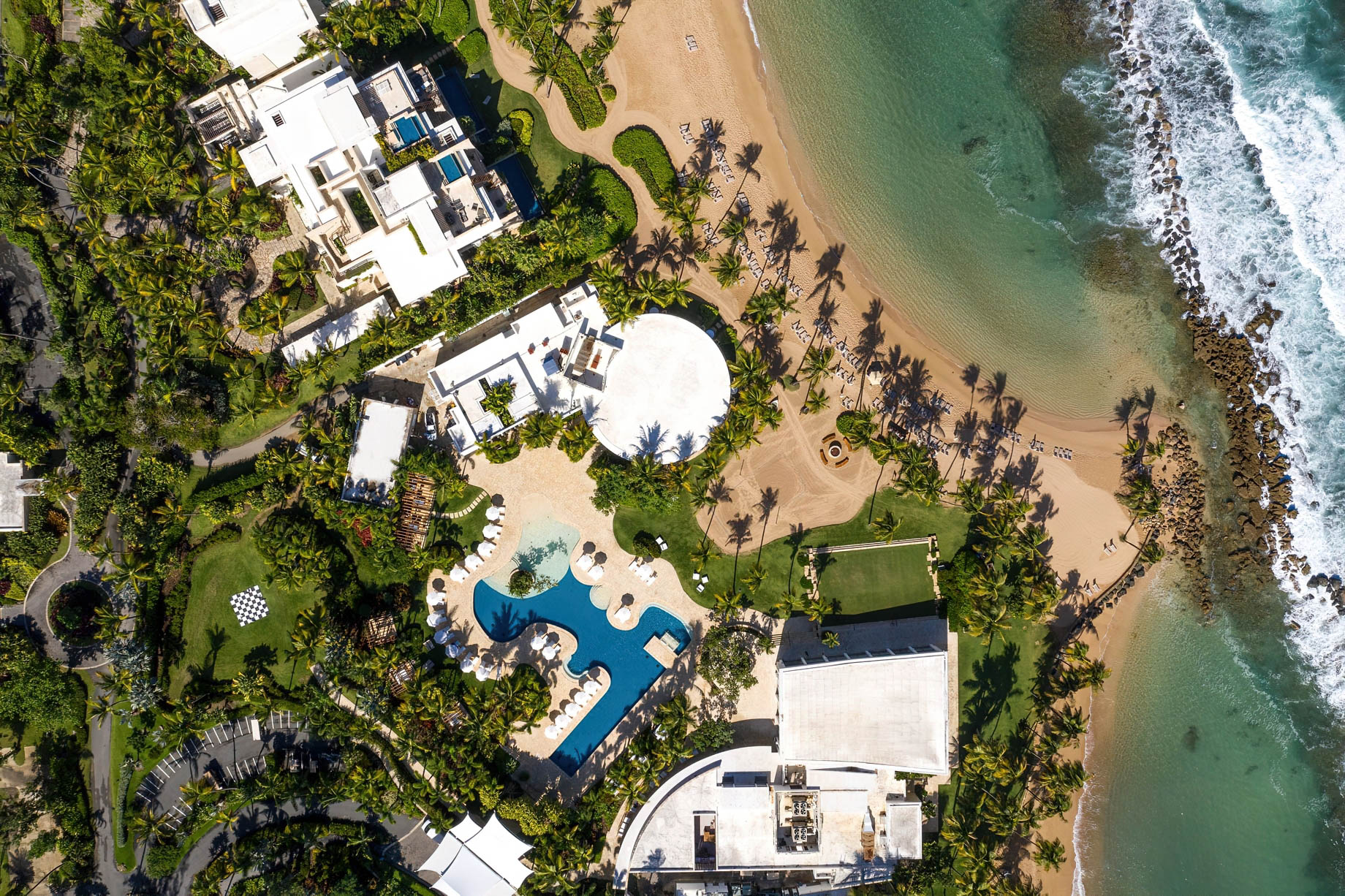 The Ritz-Carlton, Dorado Beach Reserve Resort – Puerto Rico – Encanto Pool Overhead Aerial View