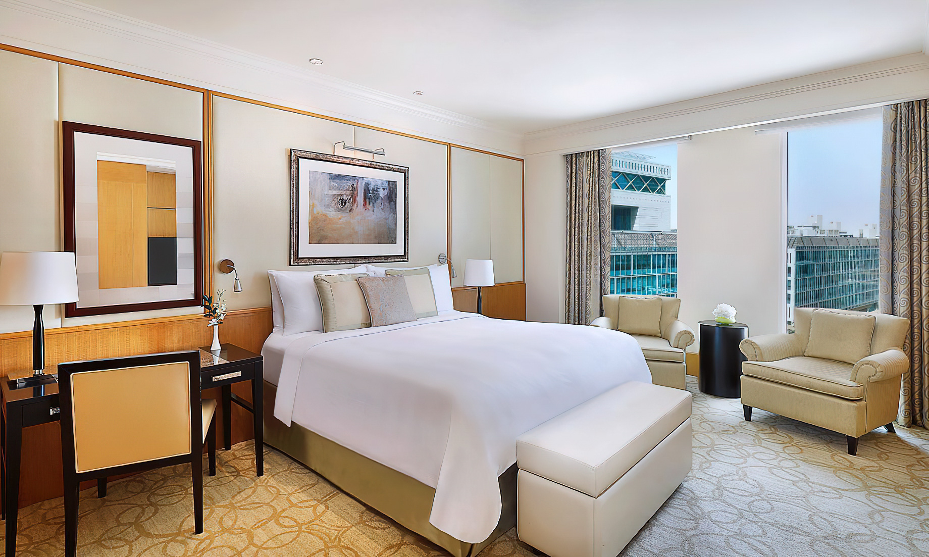The Ritz-Carlton, Dubai International Financial Centre Hotel - UAE - Three Bedroom Apartment Bed