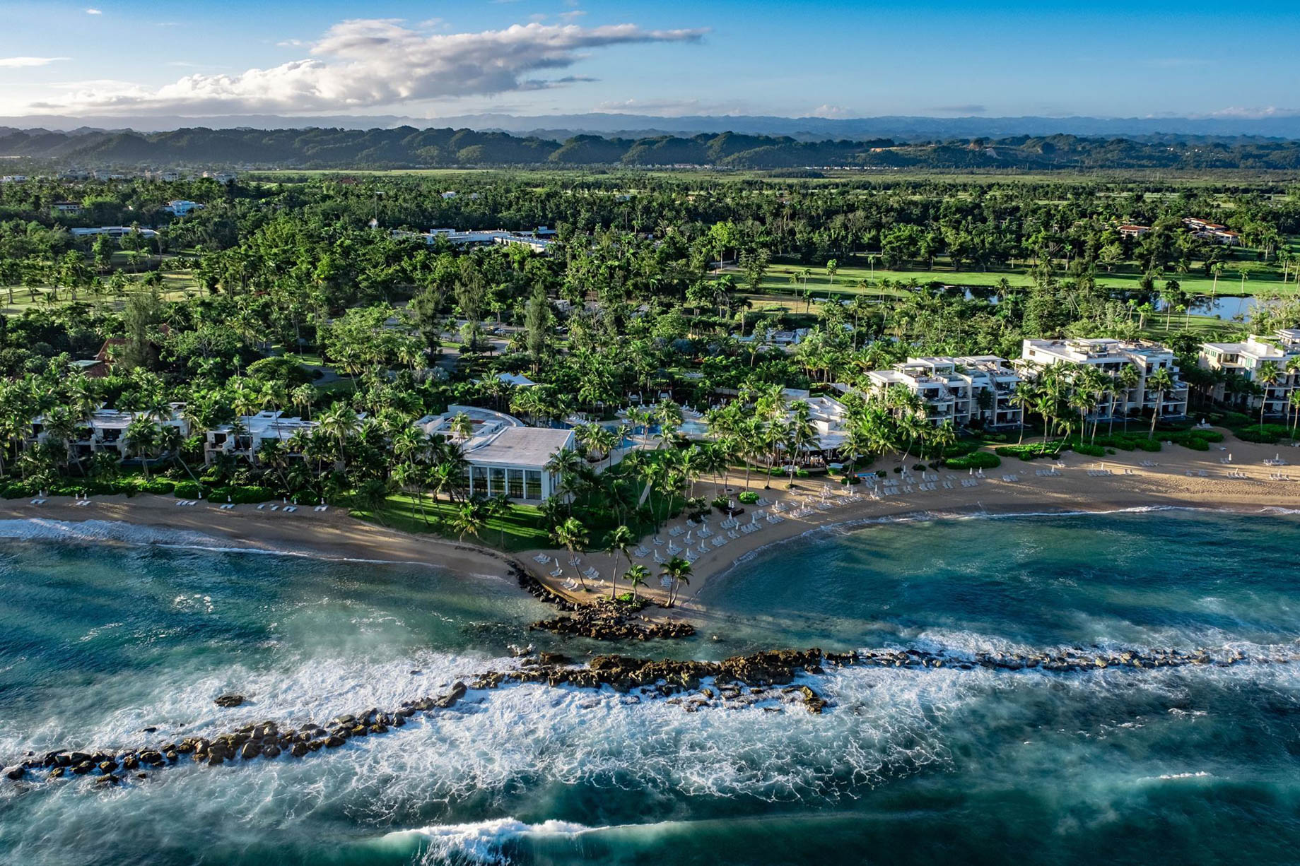 The Ritz-Carlton, Dorado Beach Reserve Resort – Puerto Rico – Encanto Pool Complex and Beach Aerial View