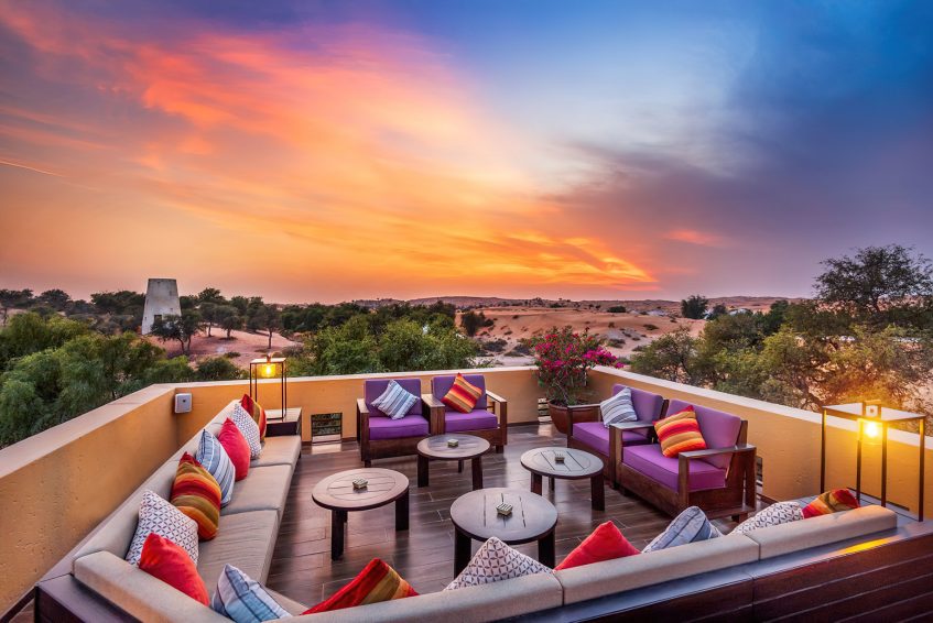 The Ritz-Carlton Ras Al Khaimah, Al Wadi Desert Resort - UAE - Moon Bar Rootop Sunset