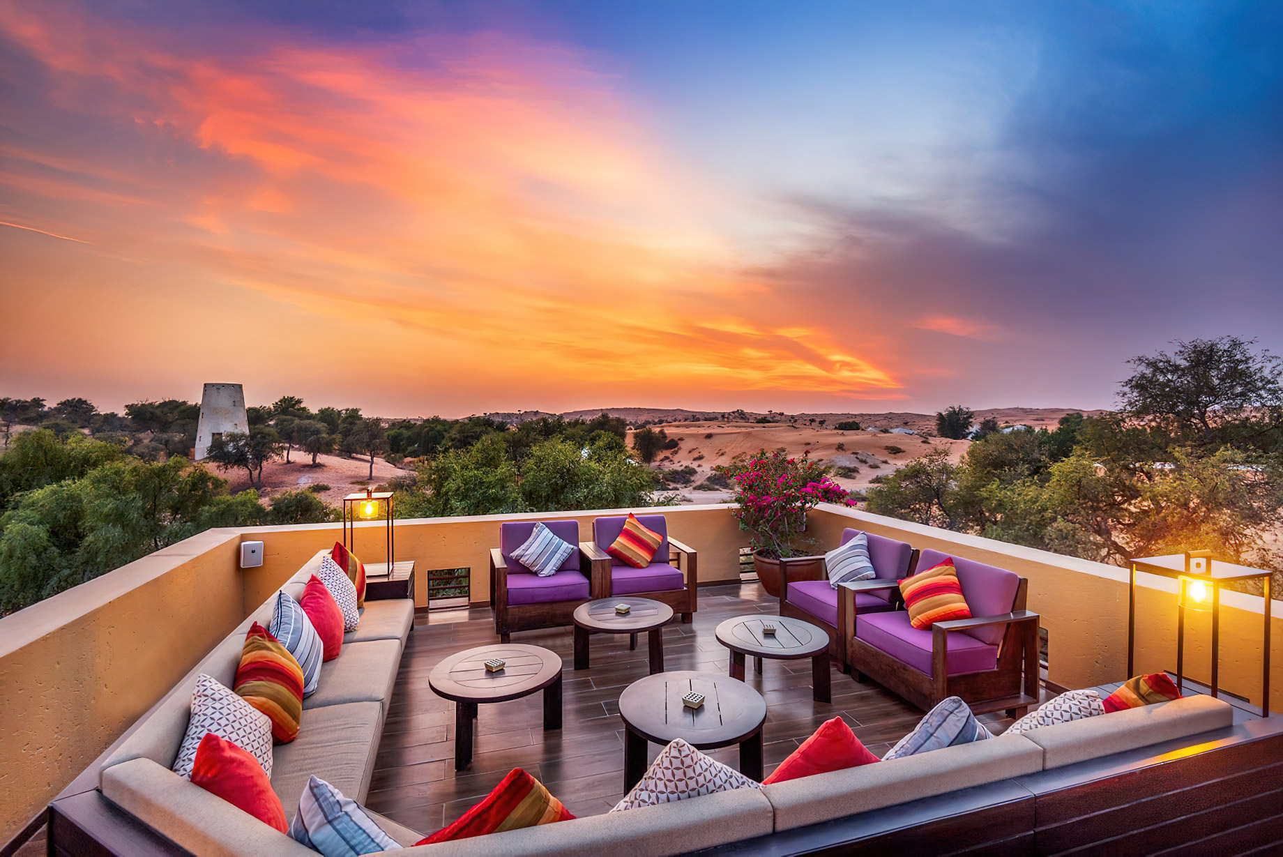 The Ritz-Carlton Ras Al Khaimah, Al Wadi Desert Resort – UAE – Moon Bar Rootop Sunset